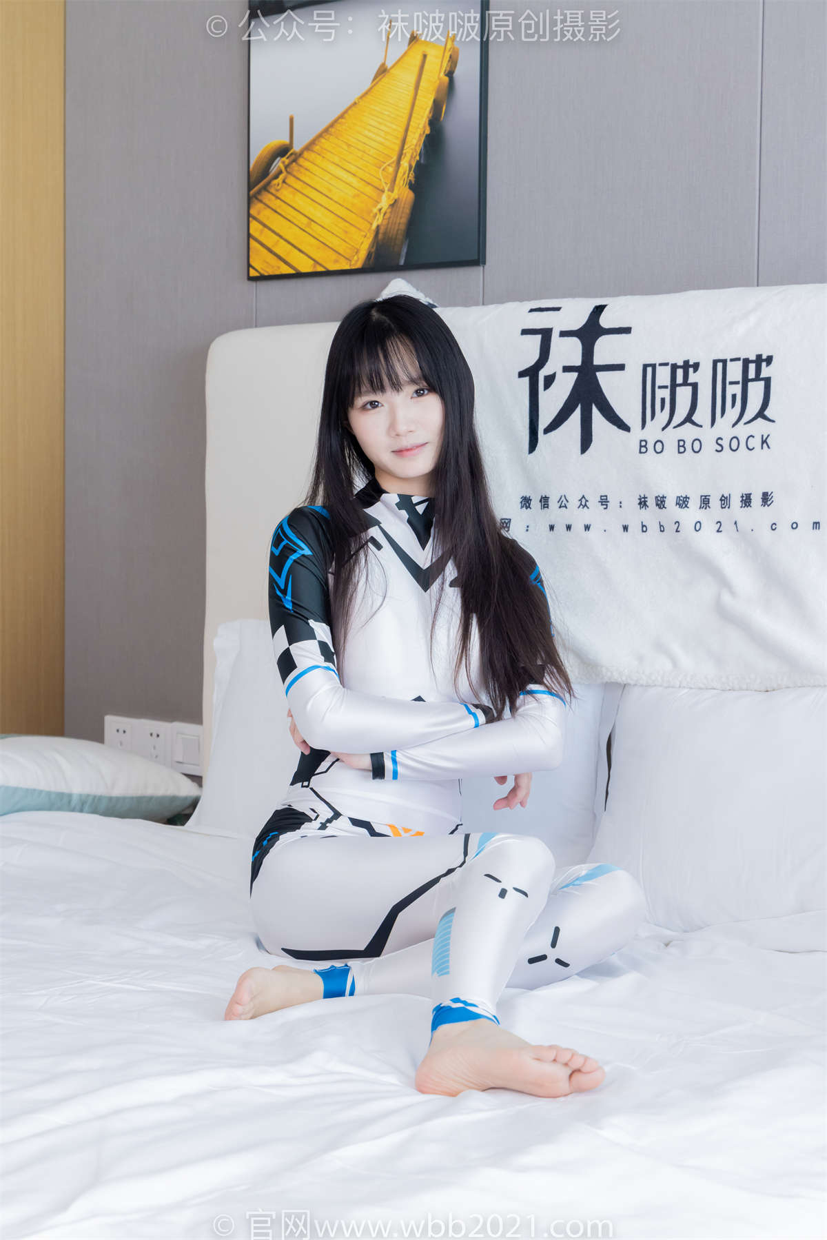 袜啵啵 No.463 甜甜圈-高跟鞋、厚白丝、裸足、连体衣裤里丝 花絮版-日更街拍