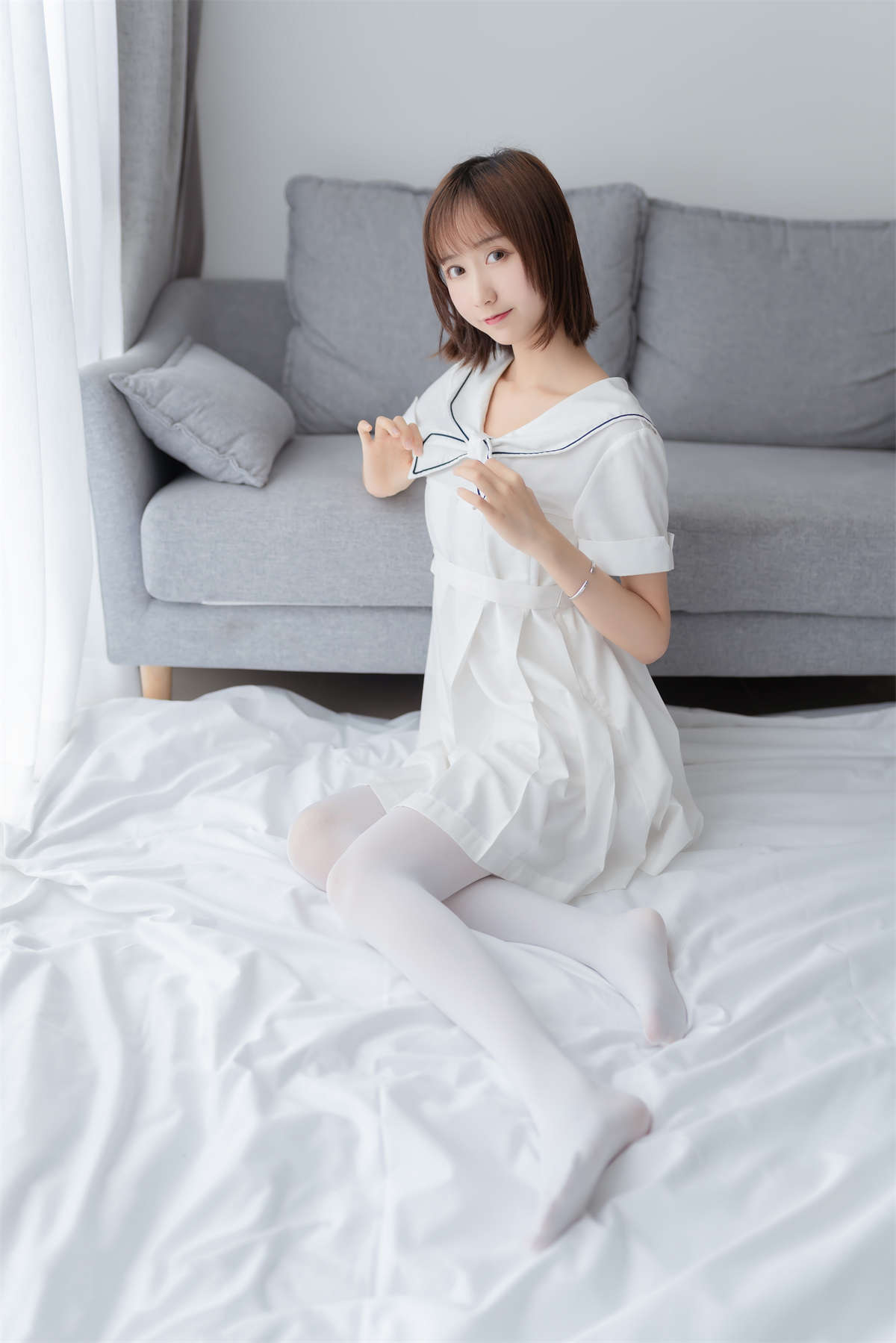 图片[2]-喵糖映画 VOL.271 纯色白裙-日更街拍