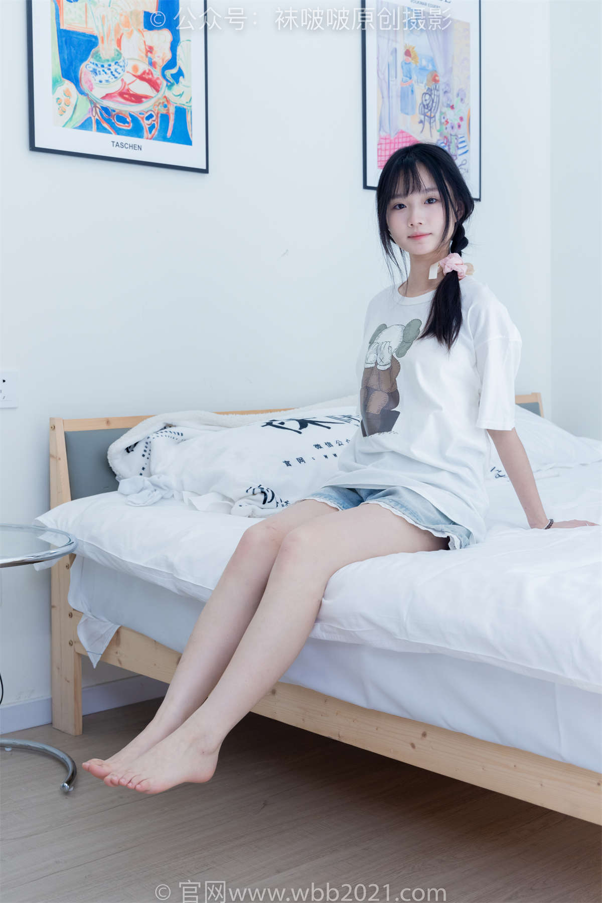 袜啵啵 No.331 甜甜圈-板鞋、白棉袜、裸足 花絮版-日更街拍