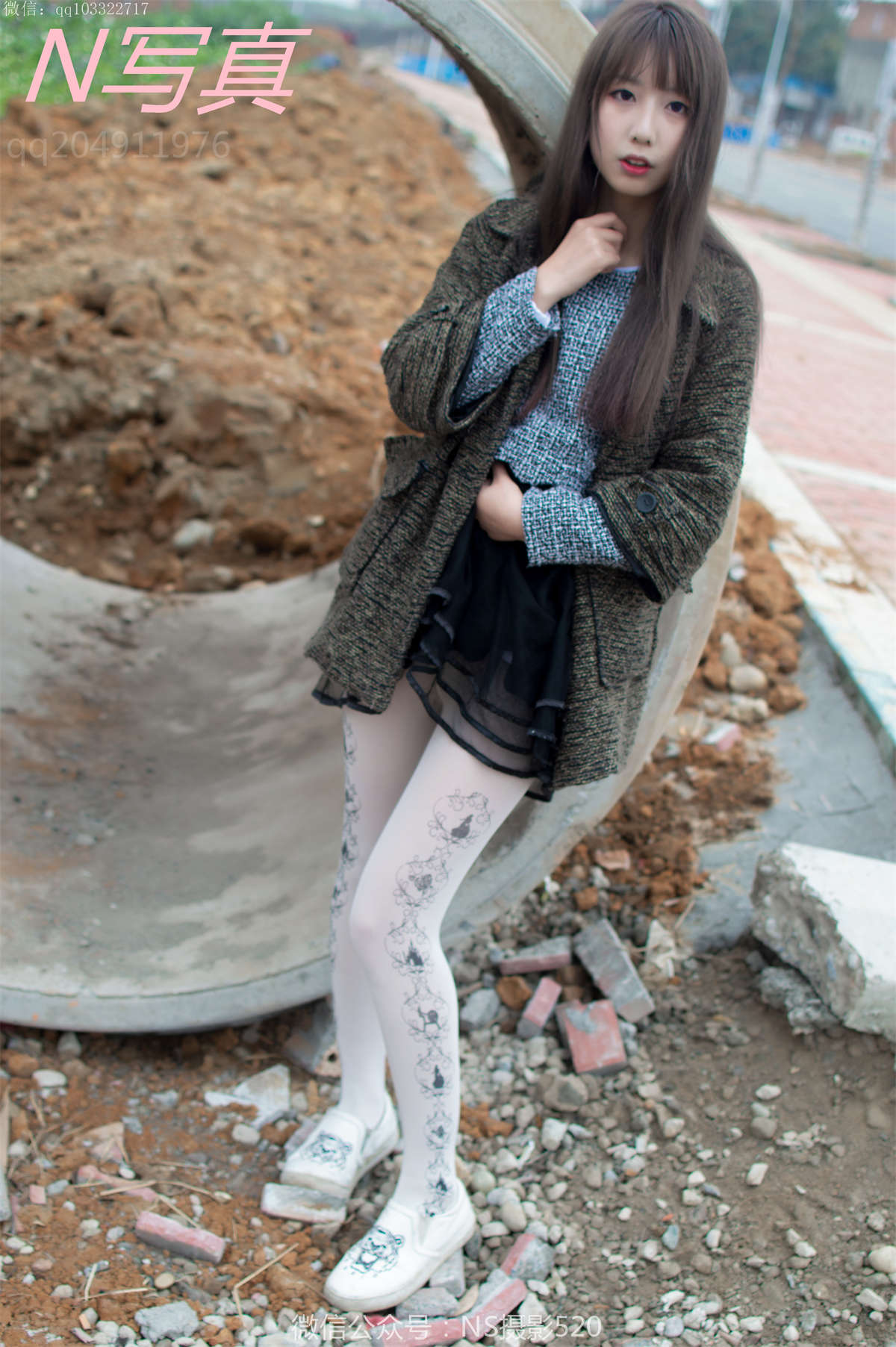 纳丝摄影No.226 研儿 白丝和肉丝-日更街拍