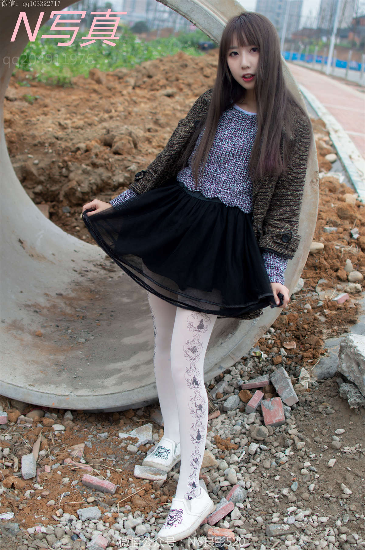 图片[2]-纳丝摄影No.226 研儿 白丝和肉丝-日更街拍