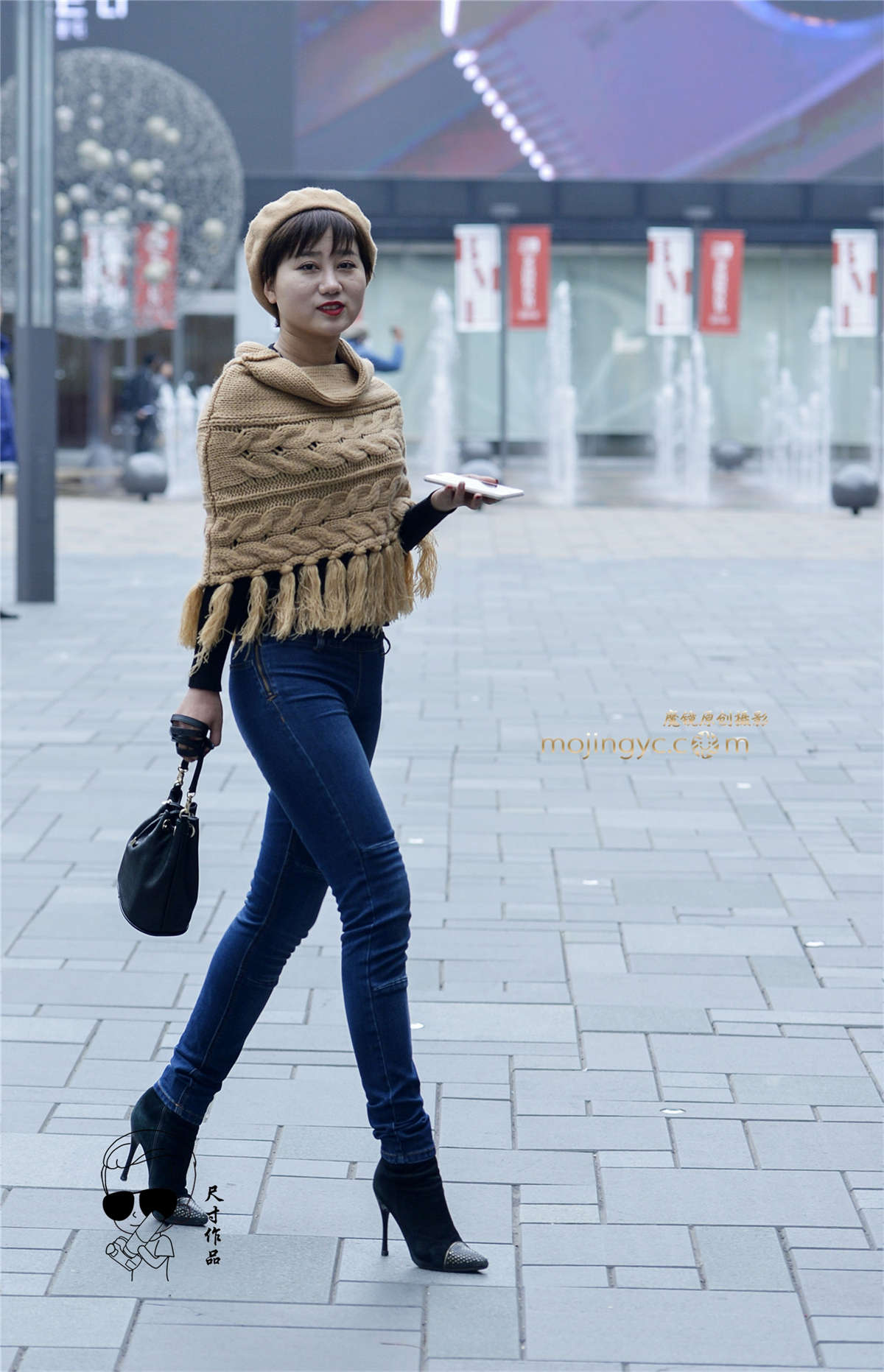 图片[2]-仔裤高跟鞋大披肩时尚性感的美女（2016年10月24日11P）-日更街拍