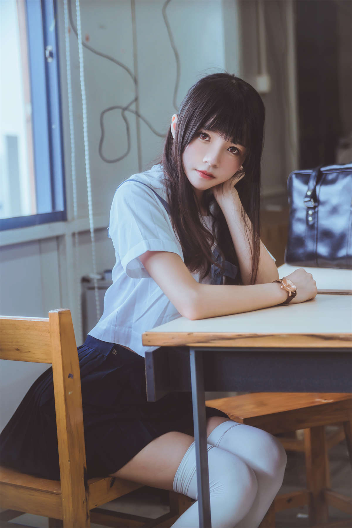 图片[2]-桜桃喵 – 蓝白水手服-日更街拍