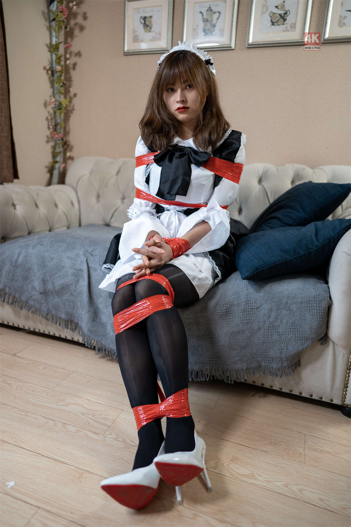 图片[2]-Ligui丽柜 2021.08.08 女仆与红胶带 奈奈-日更街拍