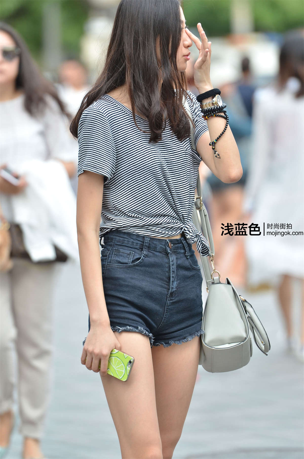 牛仔短裤（13p）-日更街拍