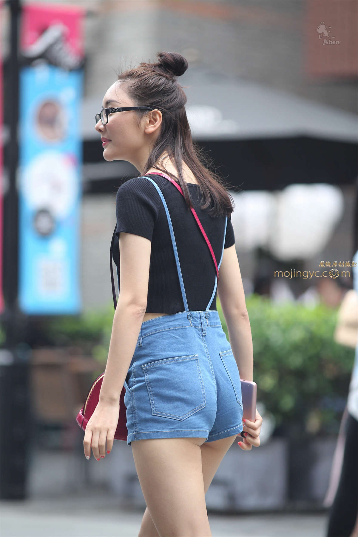 图片[2]-阿奔.2016.6.05.吊肩牛仔热裤.15p-日更街拍