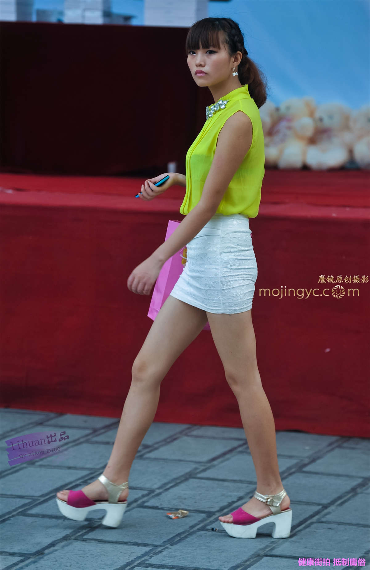 李欢原创-高挑，白色裹身裙（14P）-日更街拍