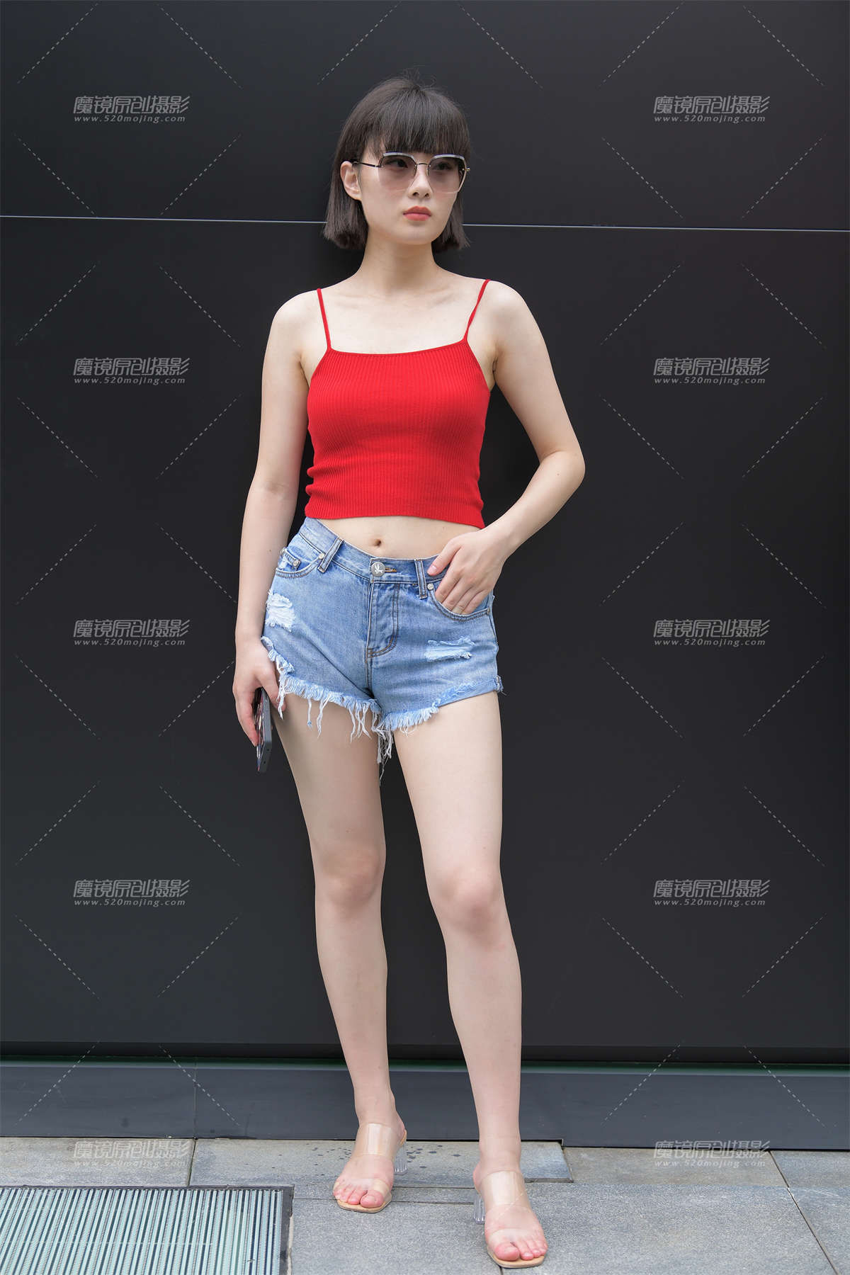 牛仔热裤-日更街拍