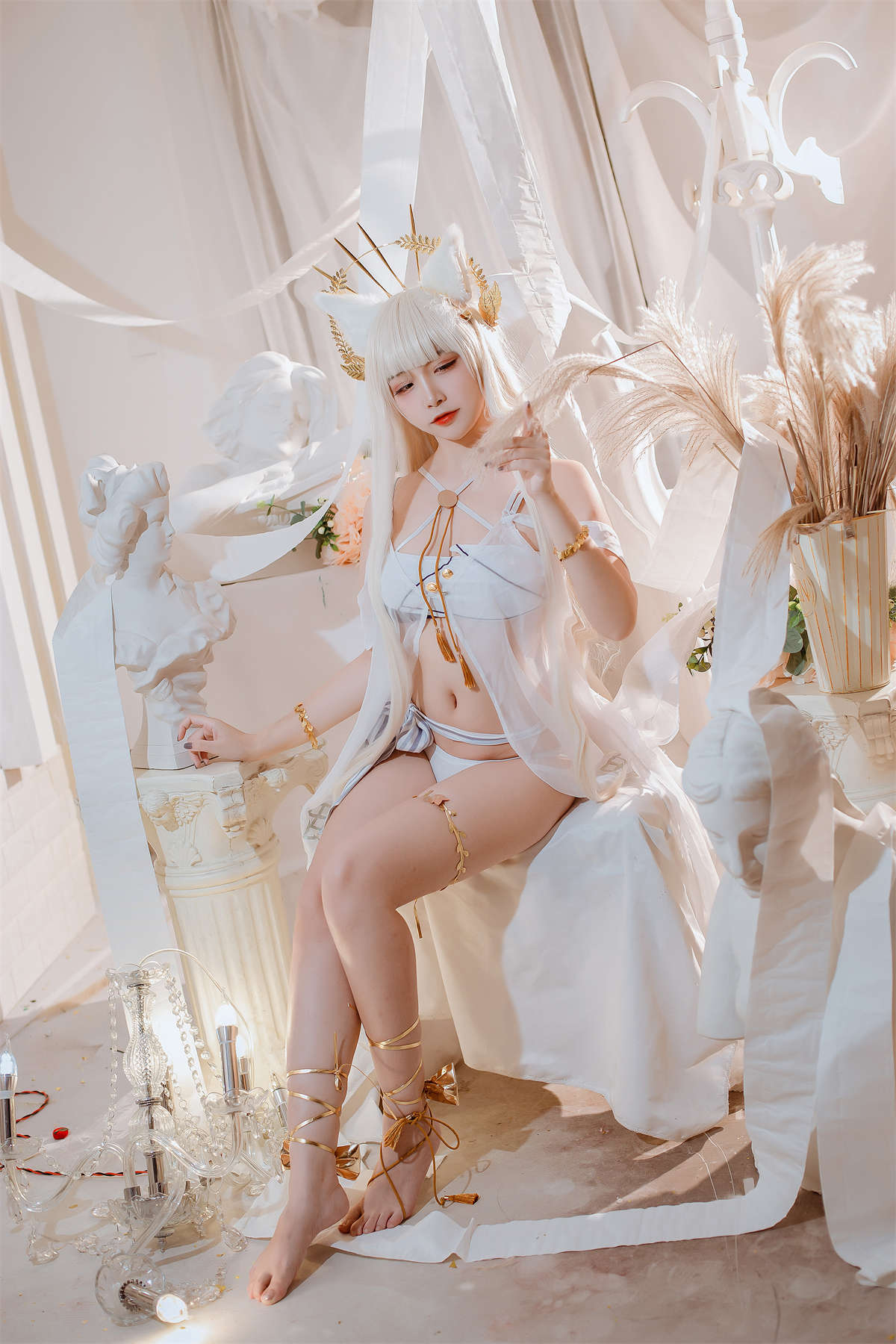 高产型Coser-二佐Nisa 2月铁粉福利 方舟白金泳装-日更街拍