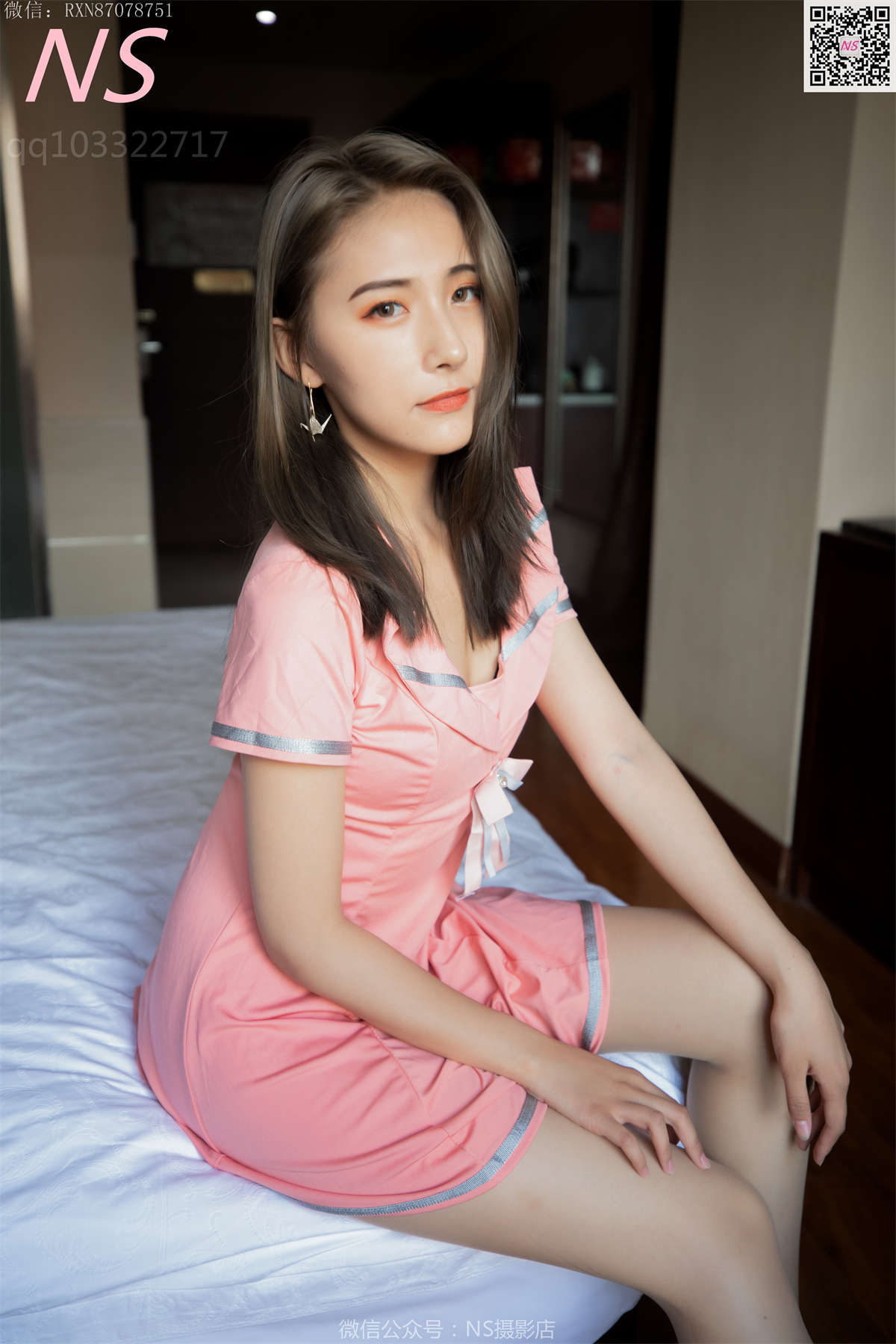 图片[2]-纳丝摄影No.245 小允儿 粉嫩睡裙-日更街拍