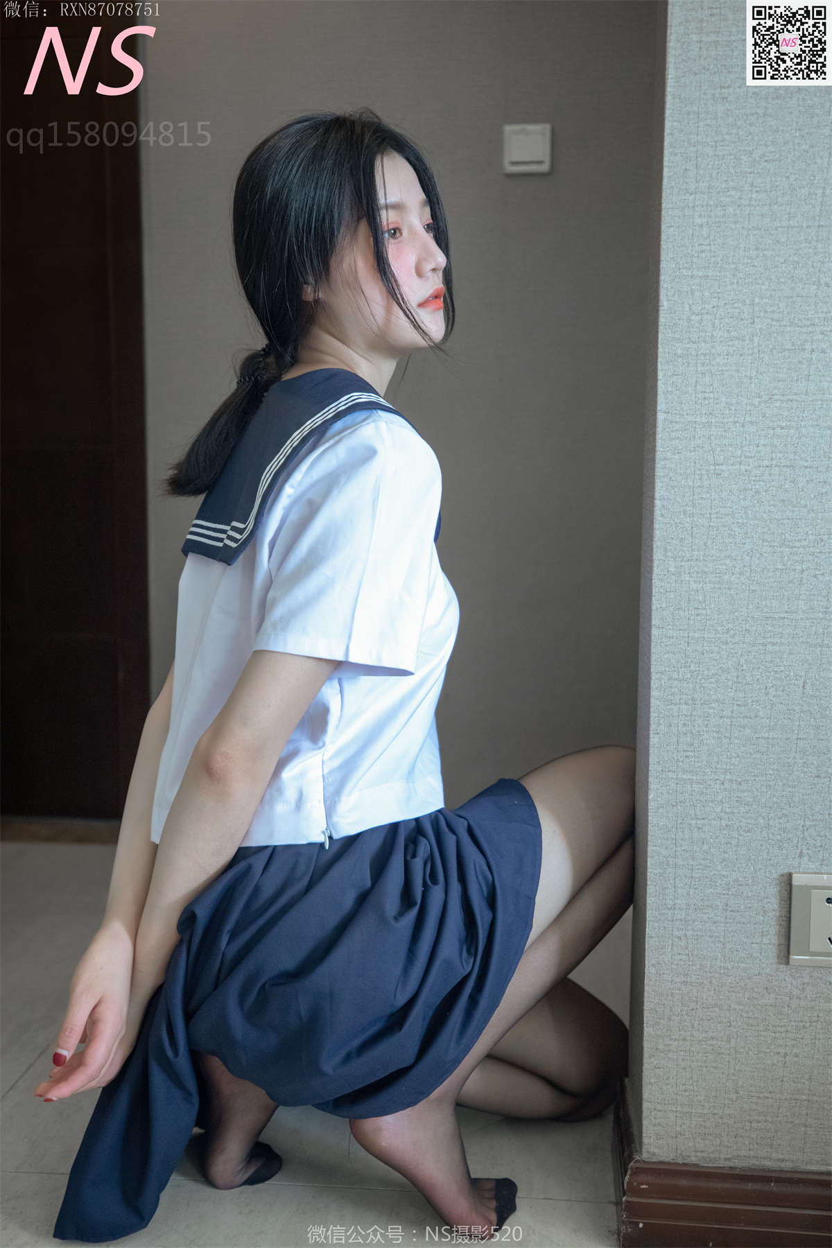 图片[2]-纳丝摄影No.246 子涵 黑色丝袜的家居生活-日更街拍