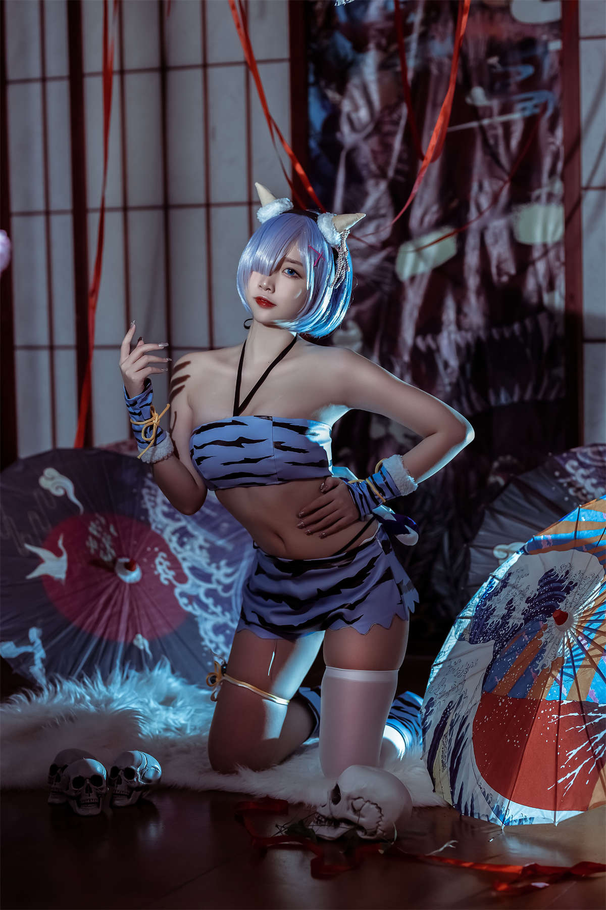 图片[2]-高产型Coser-二佐Nisa 蕾姆 夏日鬼衣-日更街拍