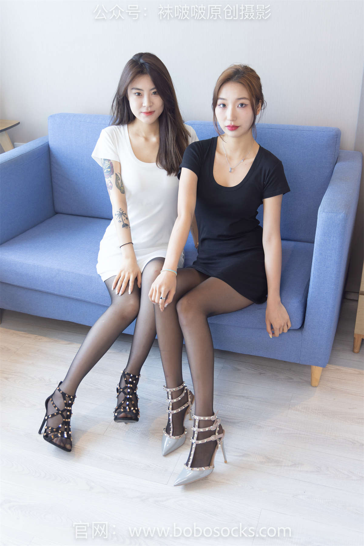 袜啵啵 No.138 果果&橘橘-华伦天奴高跟鞋、黑丝（脚尖透明...-日更街拍