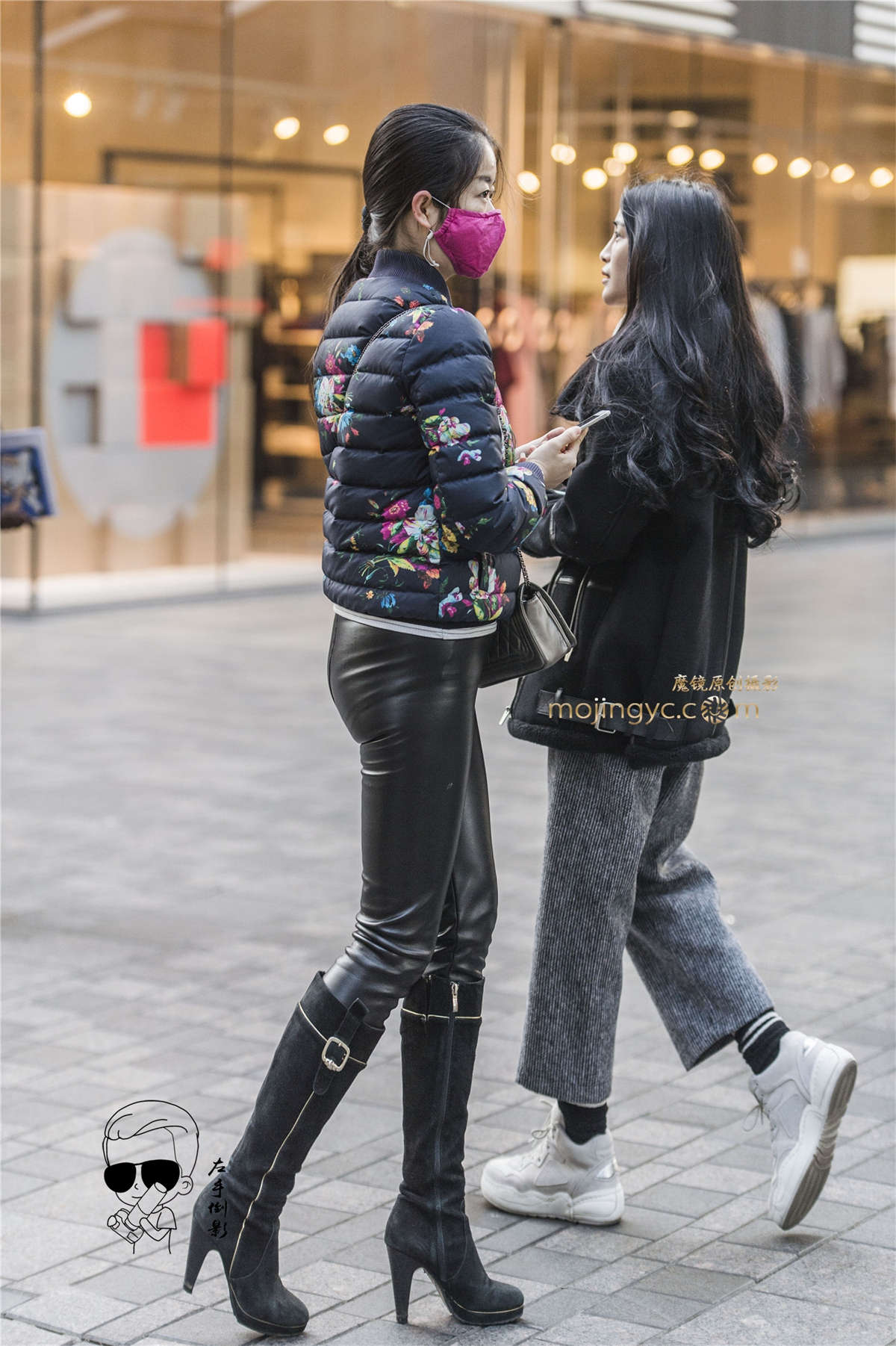 小棉袄紧皮裤大长腿彰显魅力(2017-1-11-14p)-日更街拍