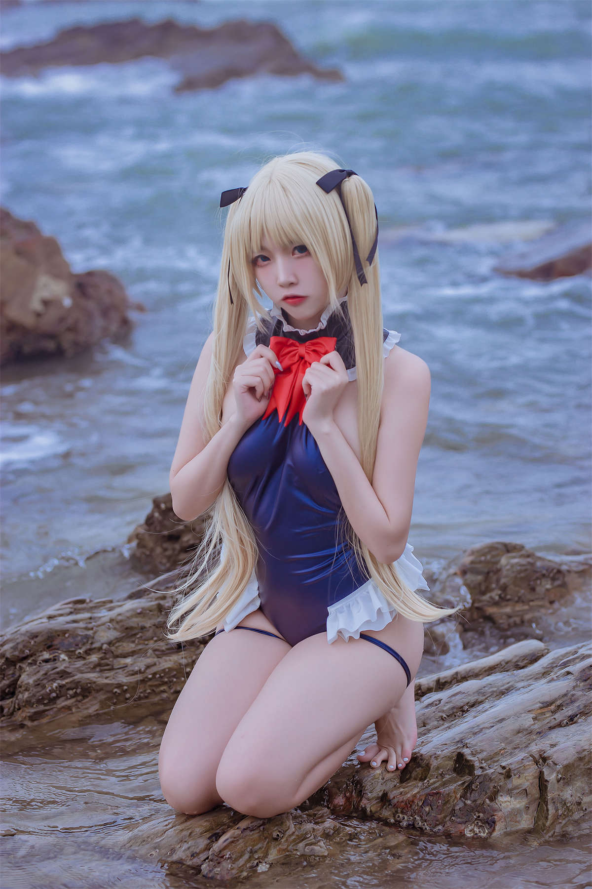 高产型Coser-二佐Nisa 碧蓝 玛丽罗斯泳装-日更街拍