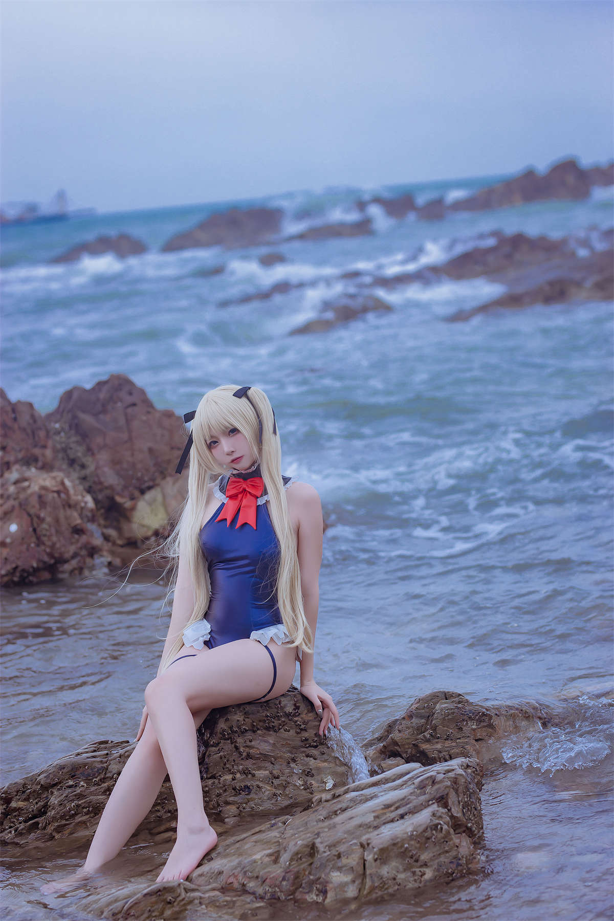 图片[2]-高产型Coser-二佐Nisa 碧蓝 玛丽罗斯泳装-日更街拍