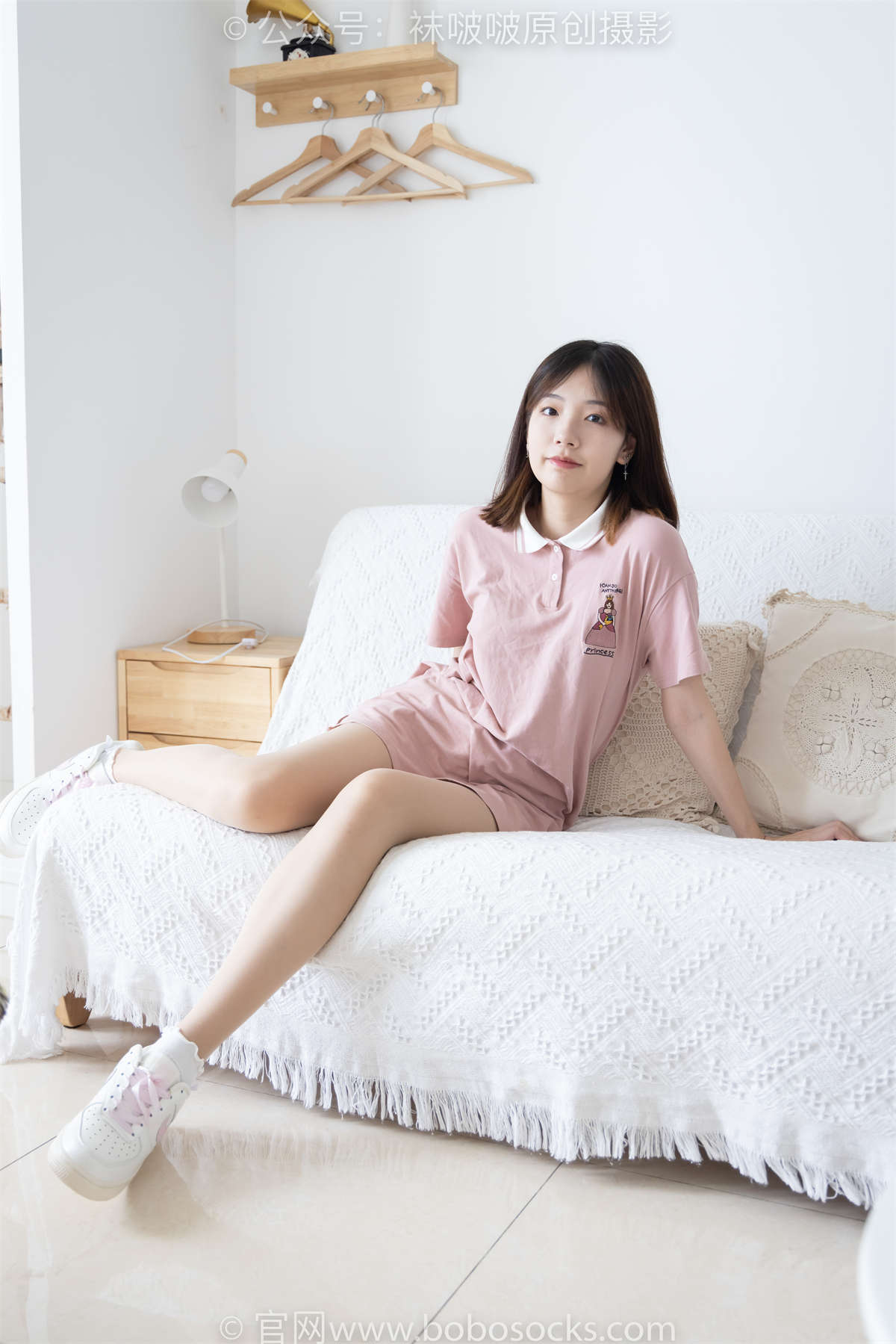 袜啵啵 No.163 小甜豆-空军一号板鞋、白棉袜、肉丝（脚尖加固款）花絮版-日更街拍