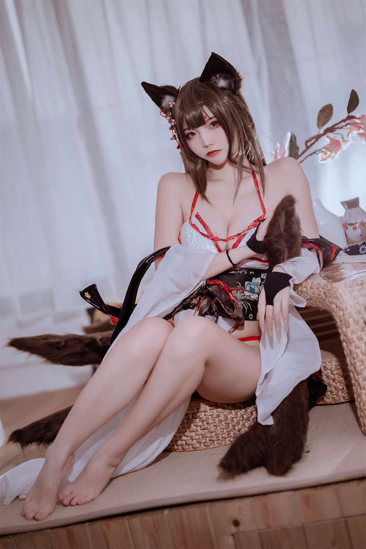 高产型Coser-二佐Nisa 碧蓝 天城泳装-日更街拍
