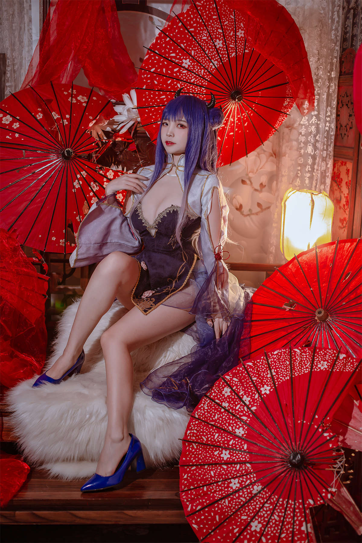 高产型Coser-二佐Nisa 碧蓝 伊吹旗袍-日更街拍