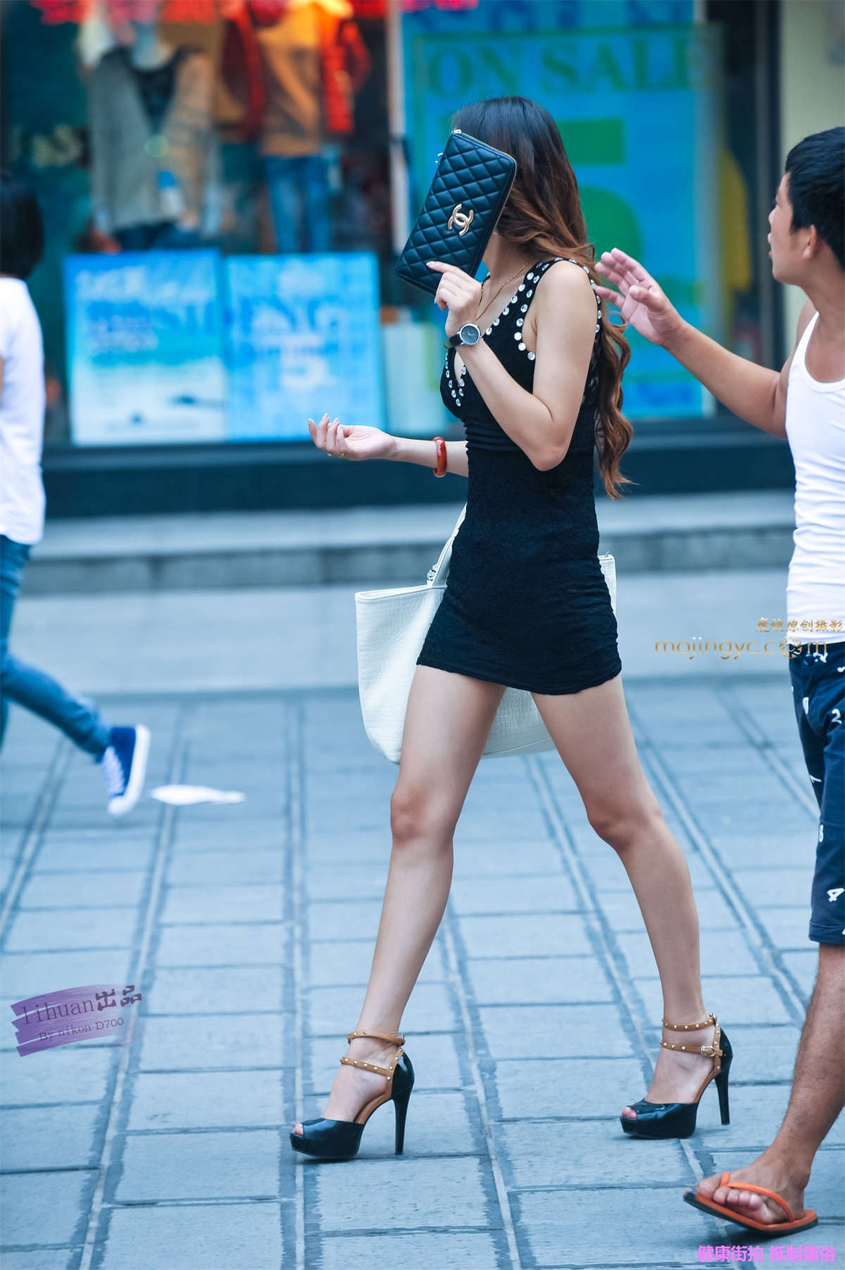 李欢原创-黑色裹身裙（20P）-日更街拍