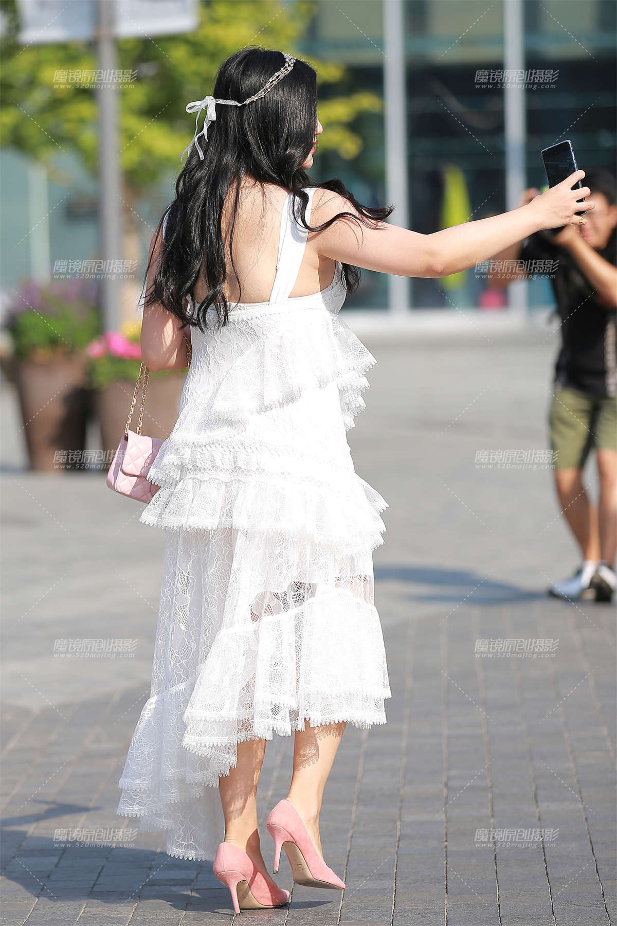 图片[2]-【玻璃赛帖】白色蕾丝婚纱裙__-日更街拍