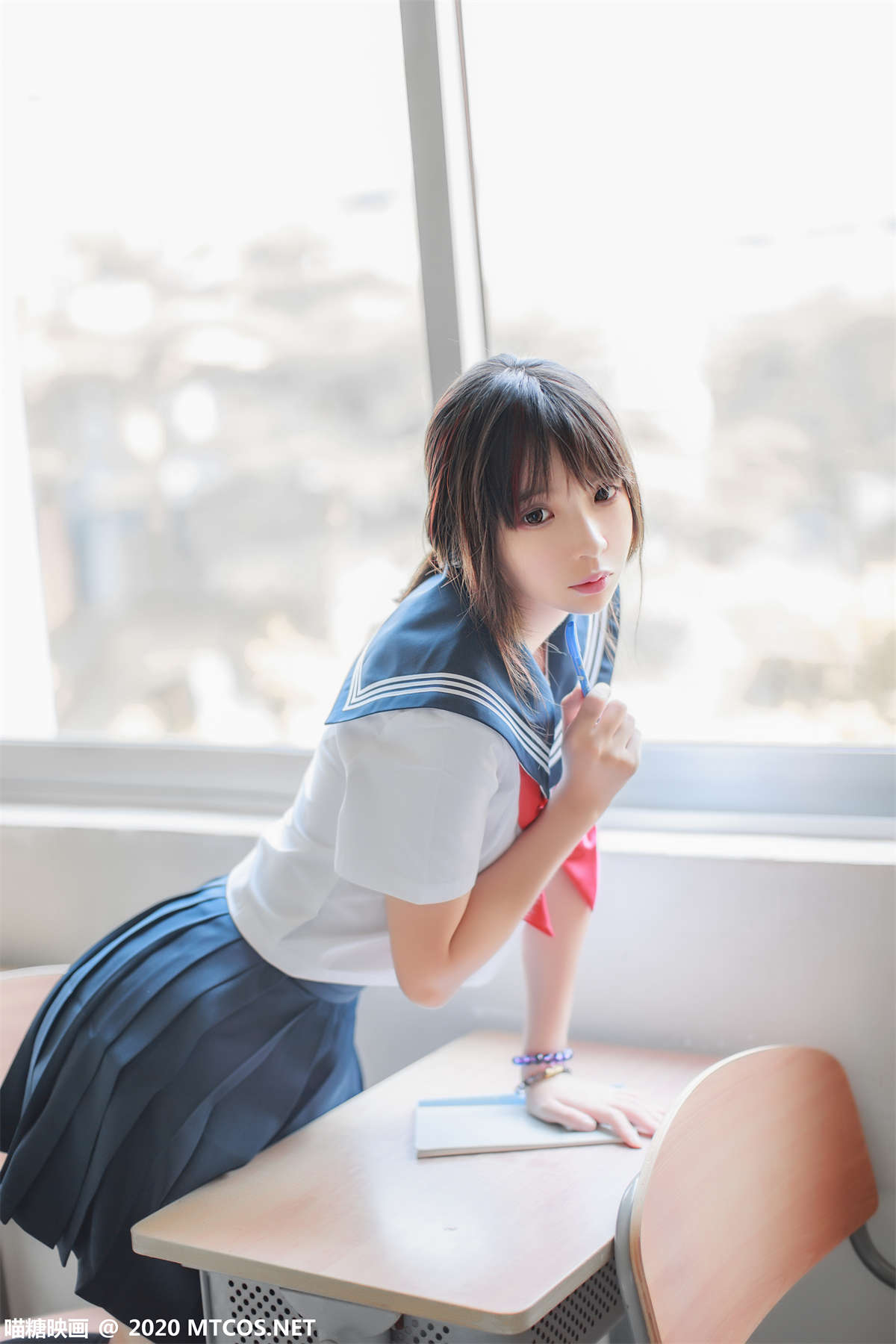 图片[2]-喵糖映画 VOL.340 同桌的水手服-日更街拍