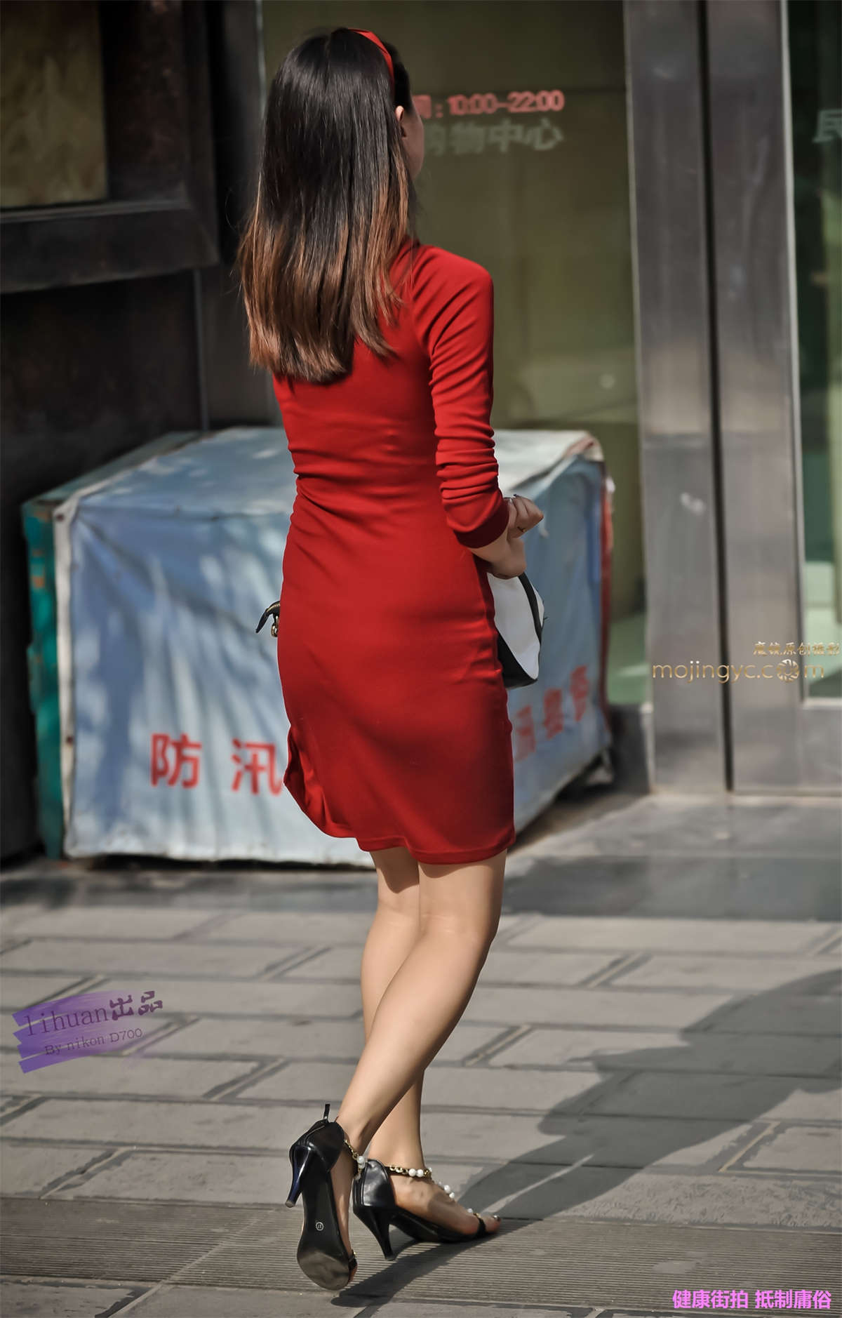 李欢原创-红色裹身裙，美女（10P）-日更街拍