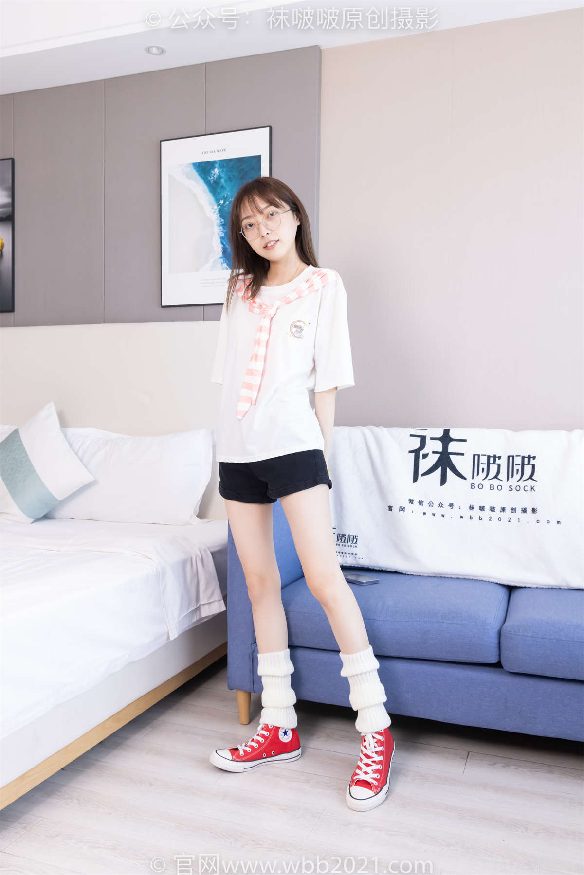 图片[2]-袜啵啵 No.527 稚予-帆布鞋、堆堆袜套、白棉袜 花絮版-日更街拍