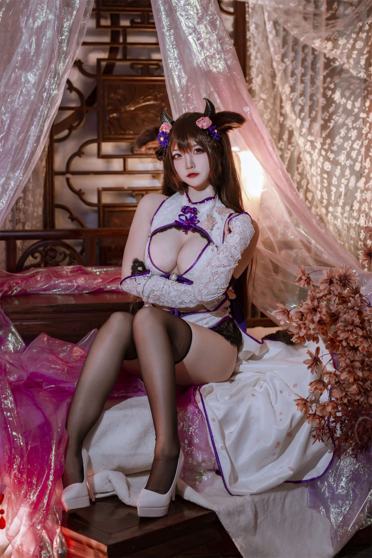 图片[2]-高产型Coser-二佐Nisa 碧蓝樫野旗袍-日更街拍