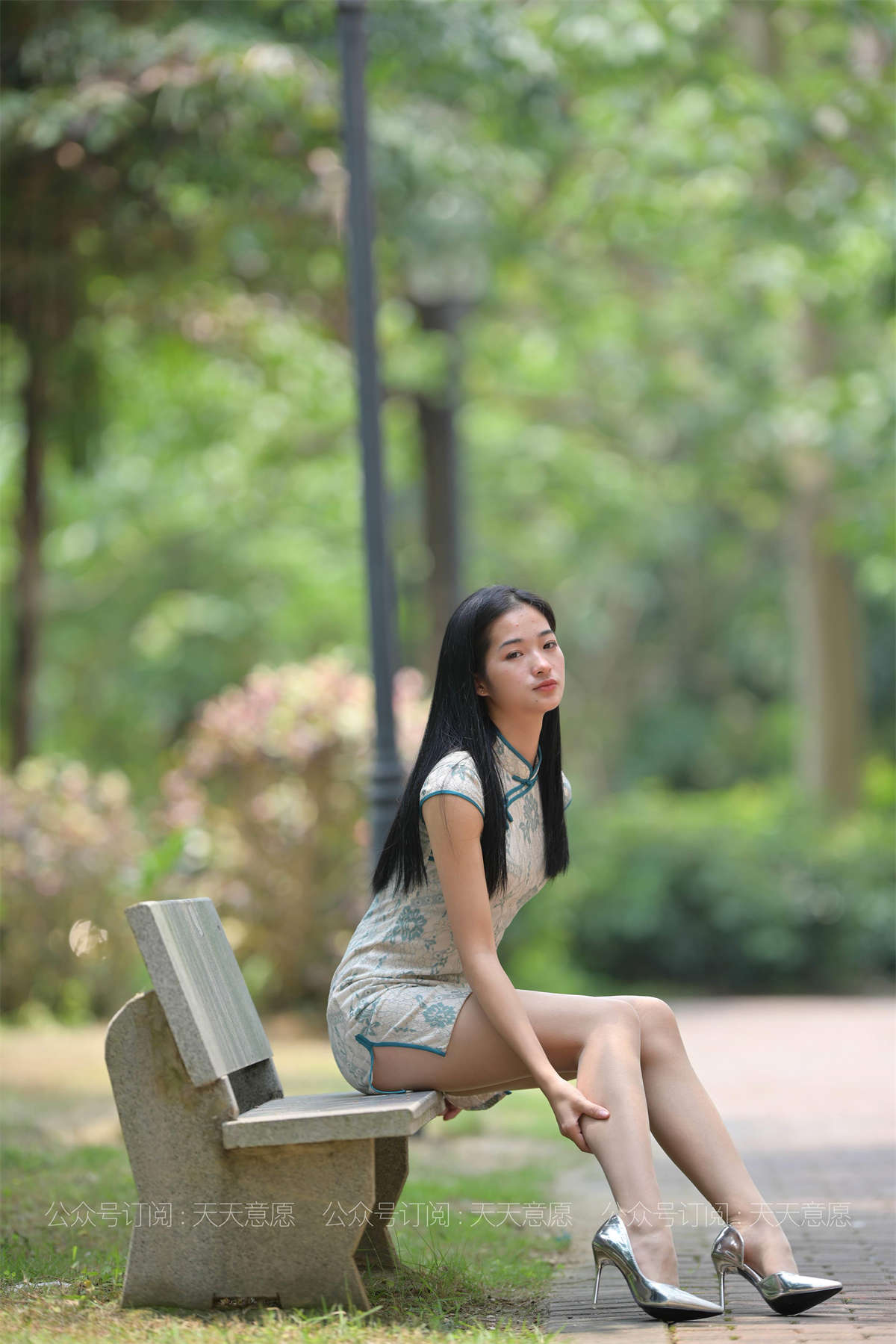 IESS异思趣向 丝享家796期：宁宁 绿荫旗袍秀-日更街拍