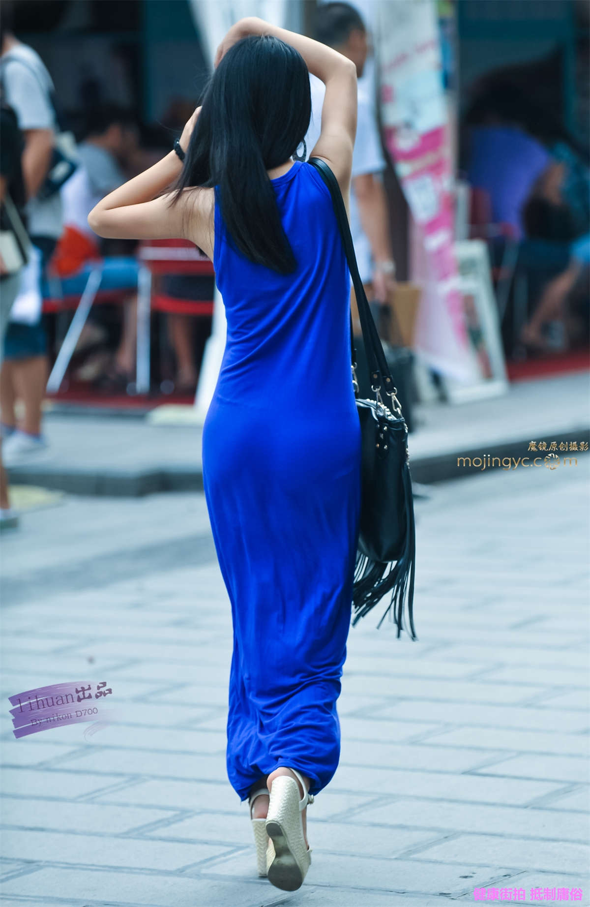 李欢原创-蓝色一步裙（10P）-日更街拍