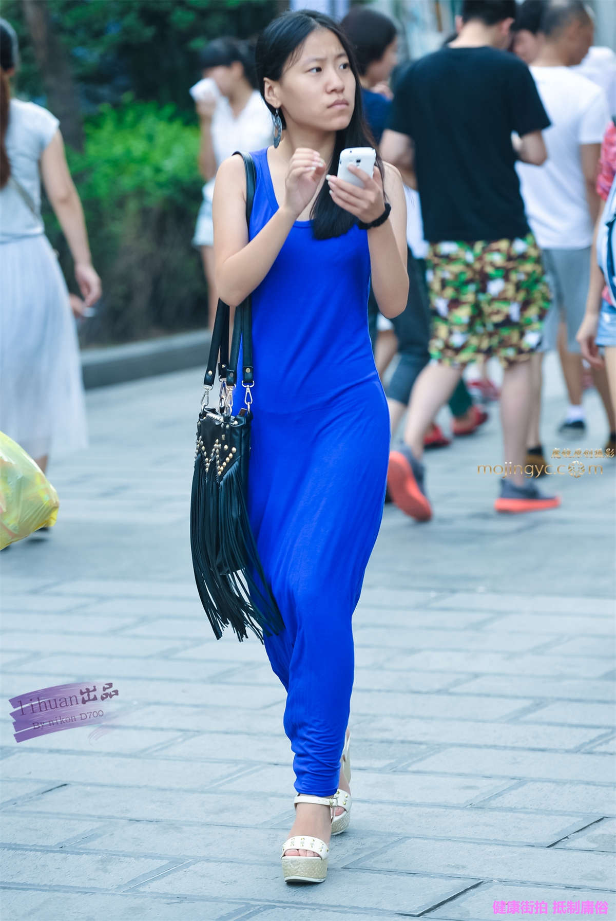 图片[2]-李欢原创-蓝色一步裙（10P）-日更街拍