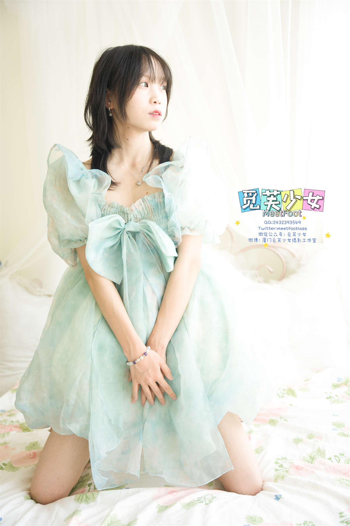 图片[2]-觅芙少女 NO.033 小婉 一袭蓝色纱裙构筑今晚浪漫的梦境-日更街拍