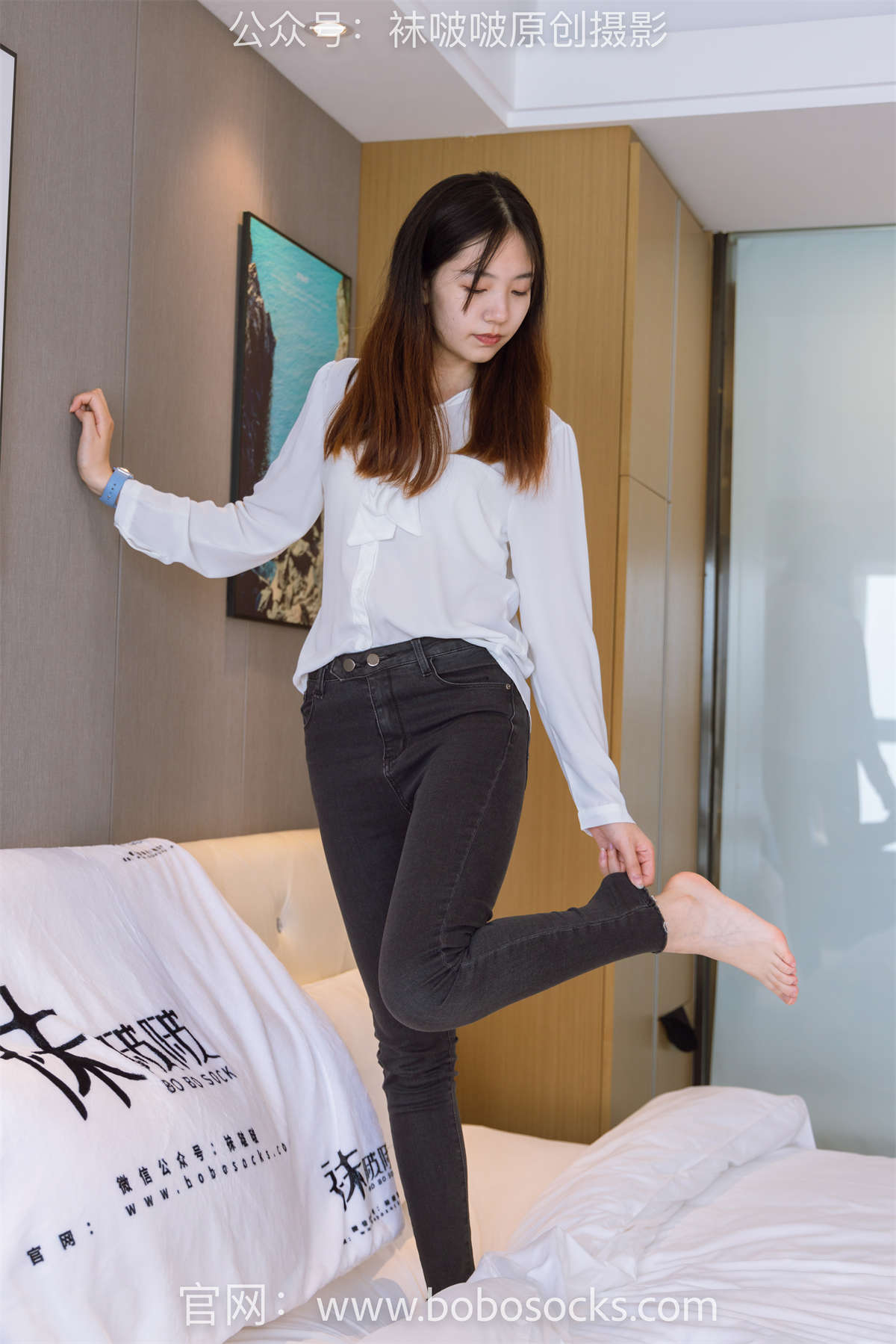 袜啵啵 No.158 小甜豆-高跟长靴、白棉袜、裸足 花絮版插图1