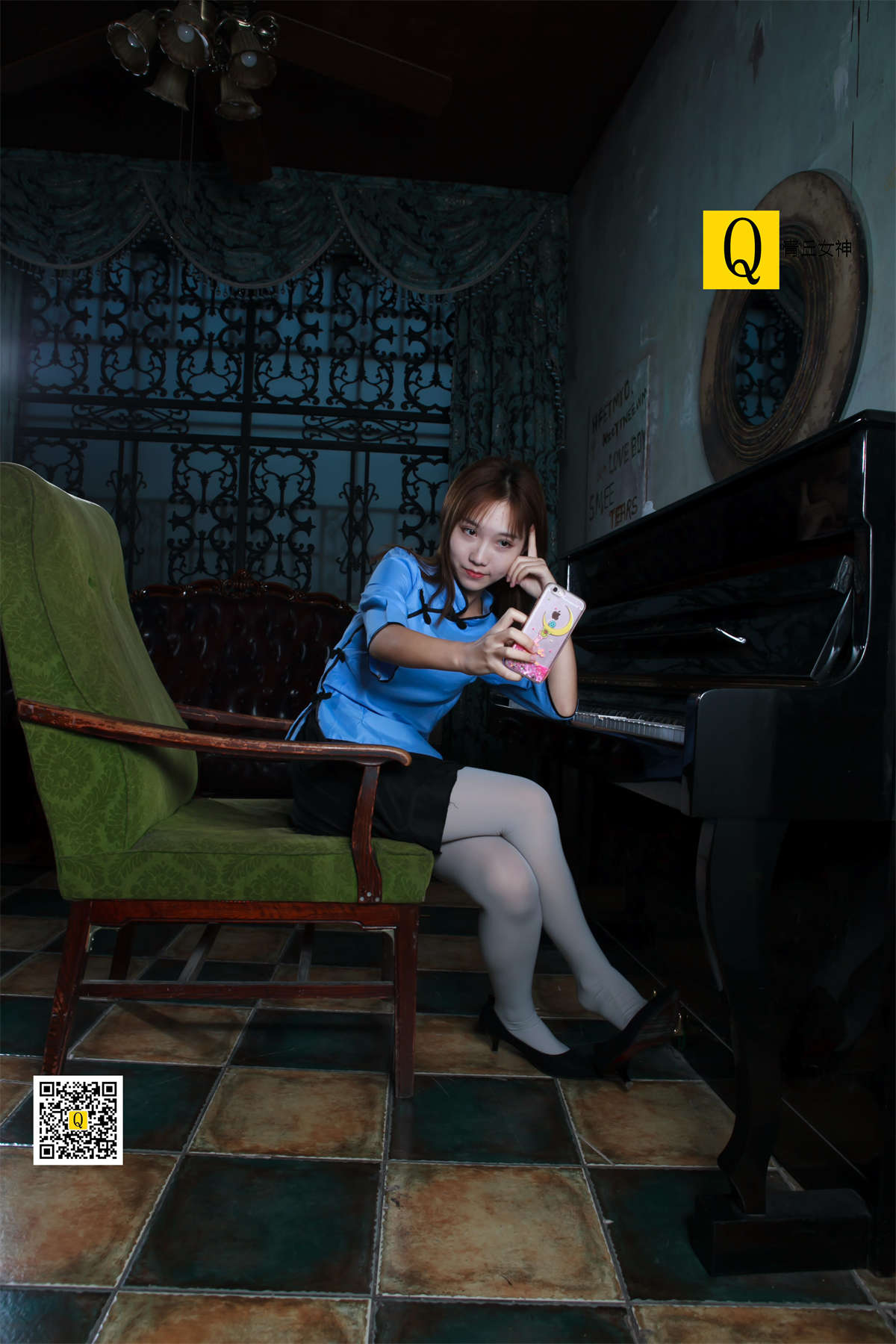 图片[2]-青丘女神 NO.069 2017.12.03 猫猫 民国学生-日更街拍