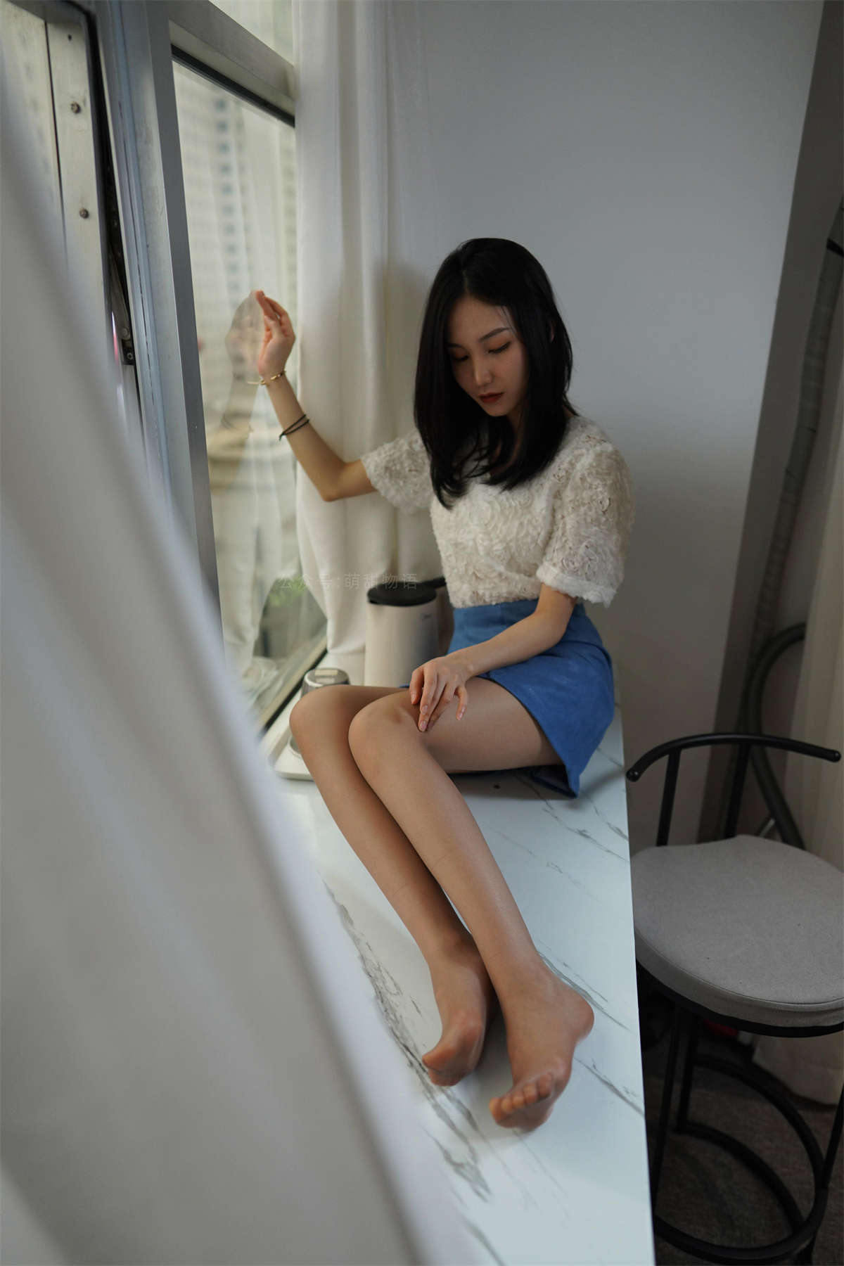 图片[2]-萌甜物语 No.138 蓝裙OL装-腿腿-日更街拍