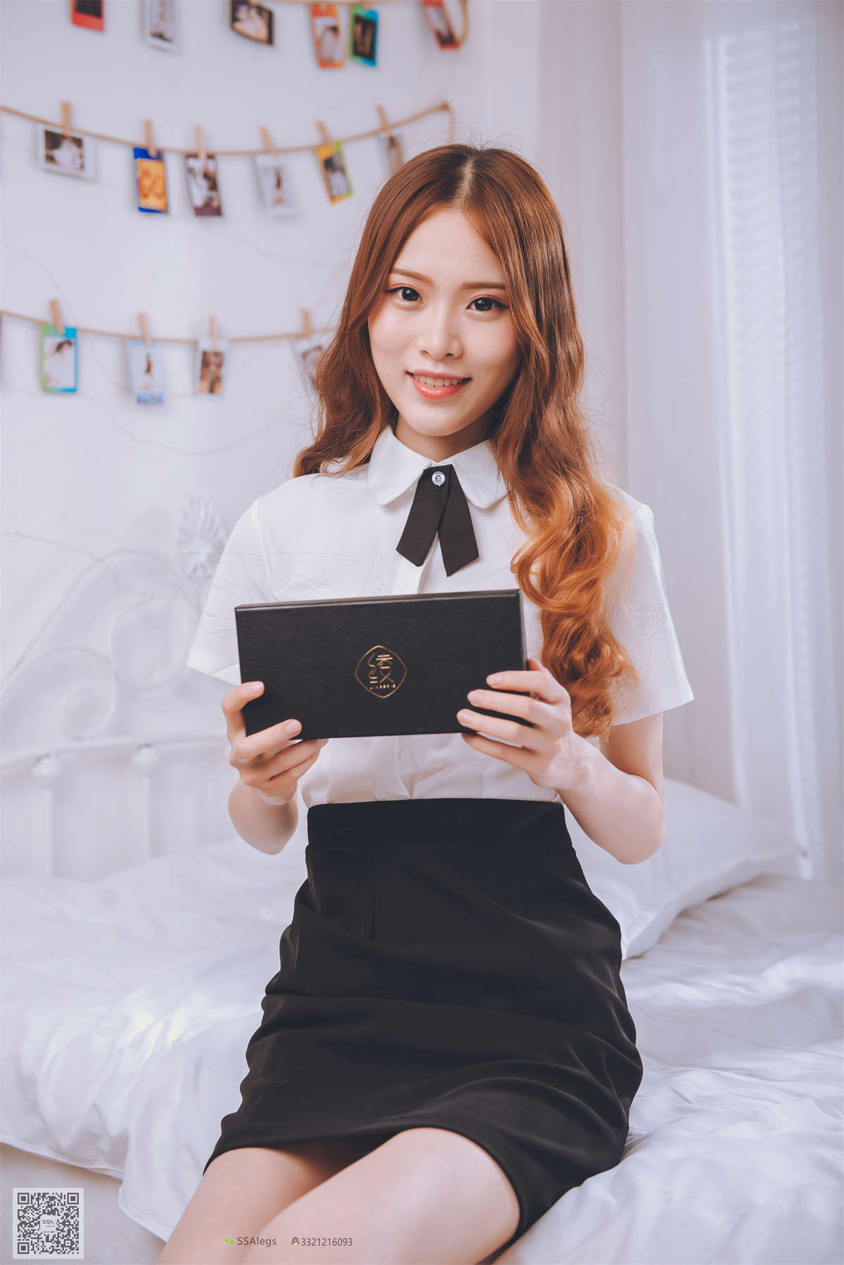 图片[2]-SSA丝社 NO.020 琪琪 女秘书闺房灰丝袜-日更街拍