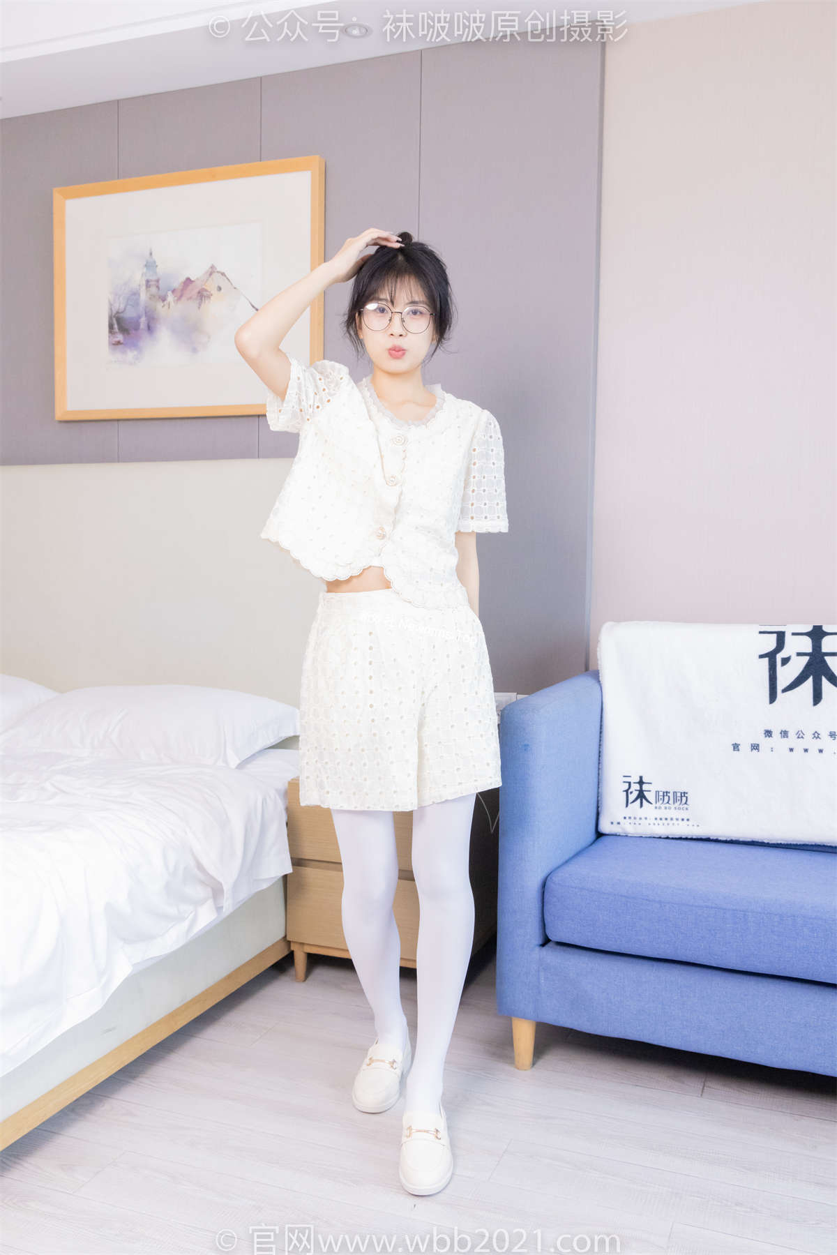 图片[2]-袜啵啵 No.421 奶油-皮鞋、厚白丝、瑜伽动作时老头乐挠脚剧情 花絮版-日更街拍