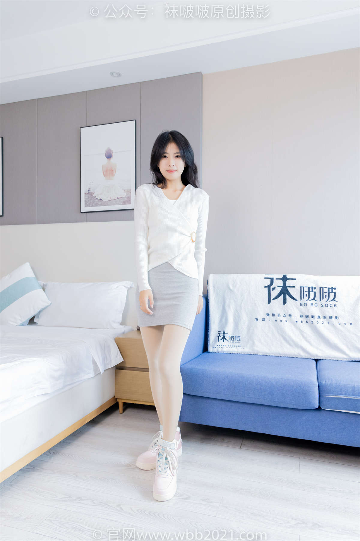 袜啵啵 No.462 奶油-板鞋、厚肉丝、黑丝（脚尖加固款） 花絮版-日更街拍