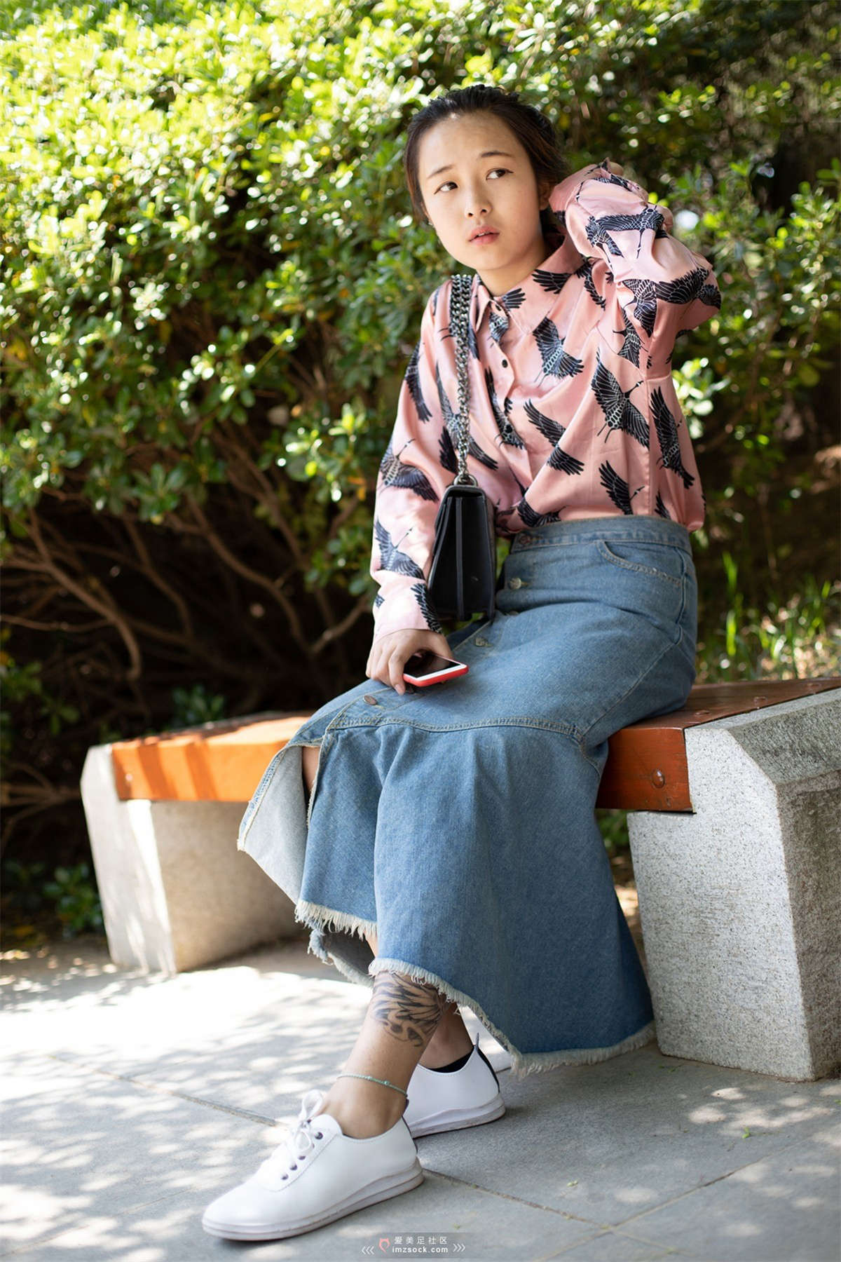 MZSOCK-2018 No.197 禽兽妹妹小白鞋黑色短袜-日更街拍