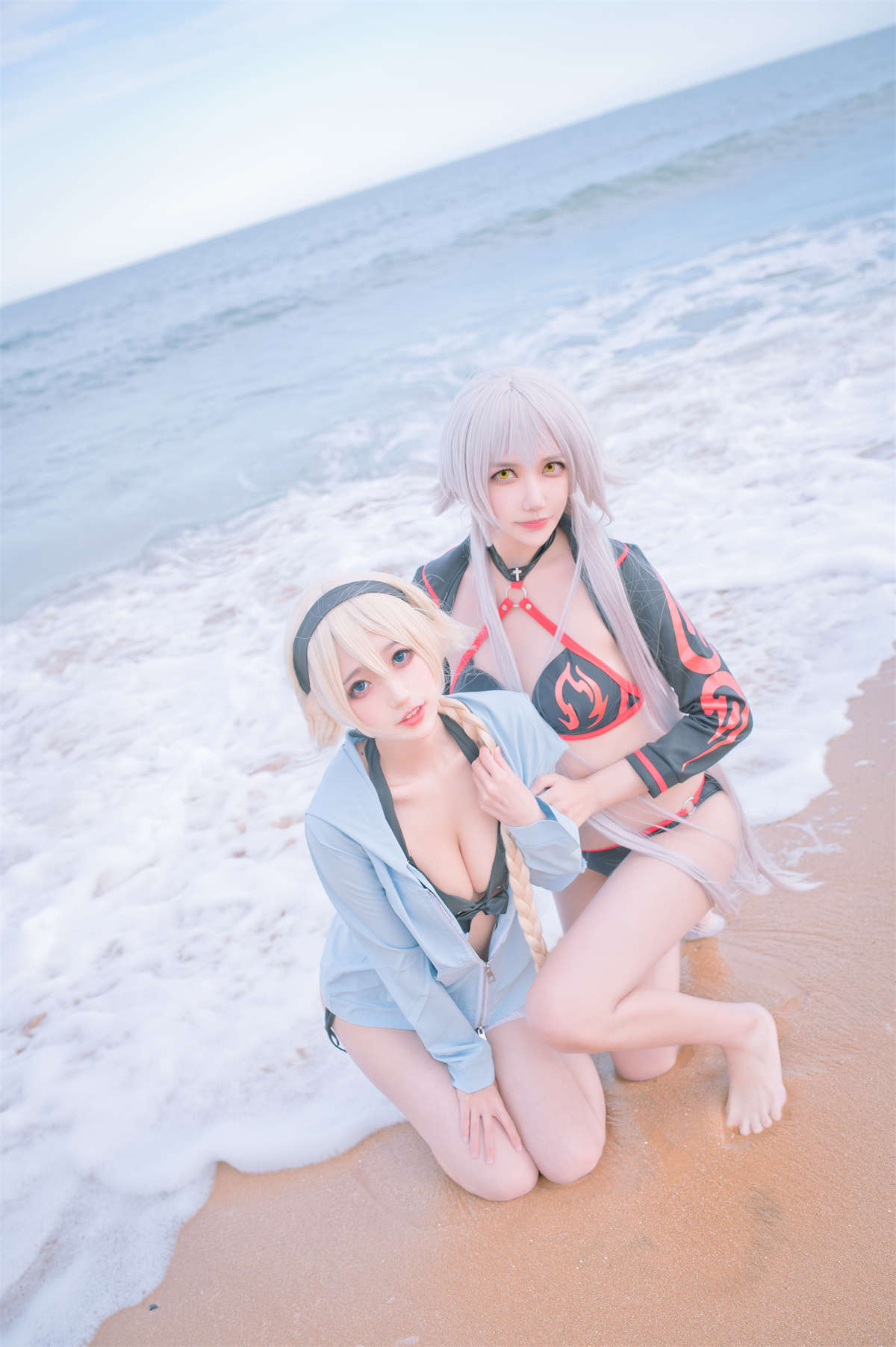 图片[2]-周叽是可爱兔兔No.21 黑白贞双人泳衣-日更街拍