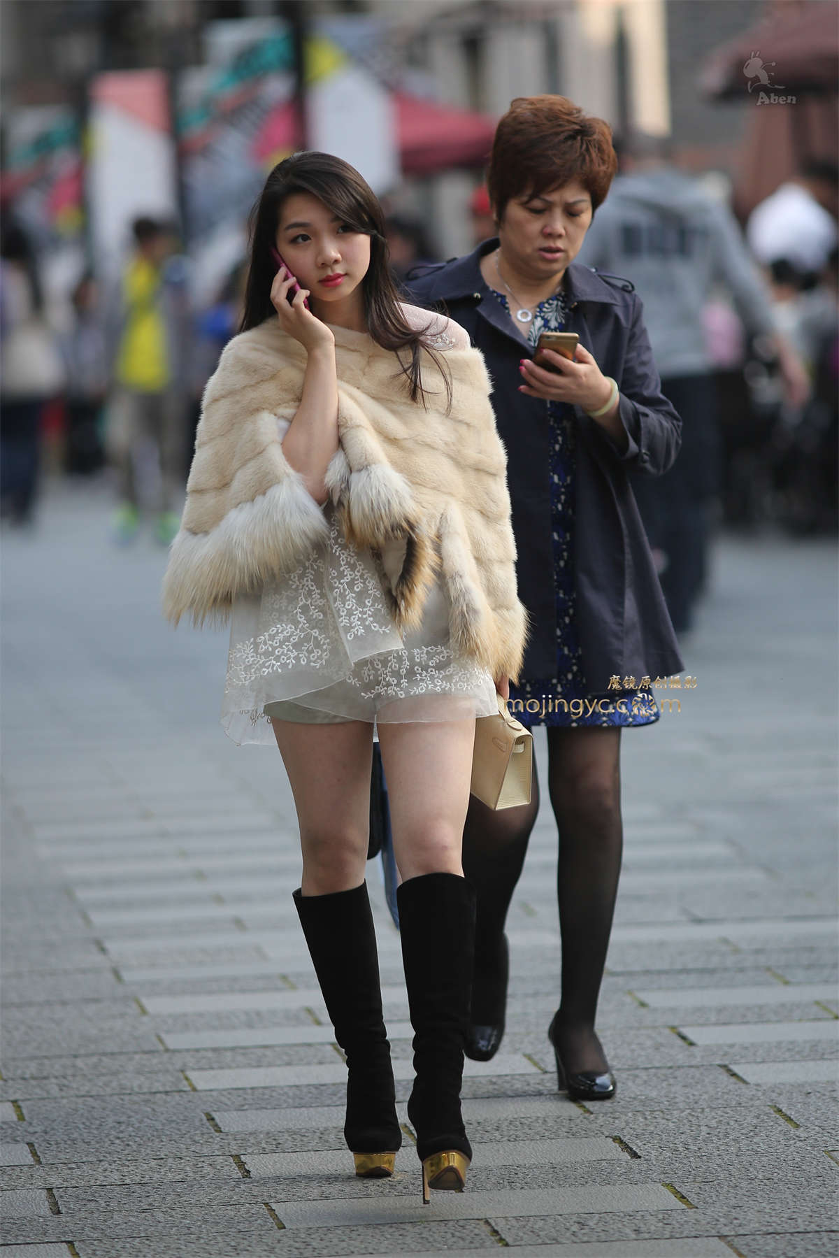 图片[2]-阿奔.裘披 长桶靴.9p-日更街拍