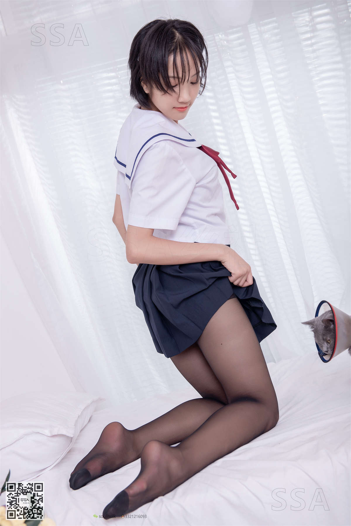 图片[2]-SSA丝社 NO.169 小佩 JK制服黑丝-日更街拍