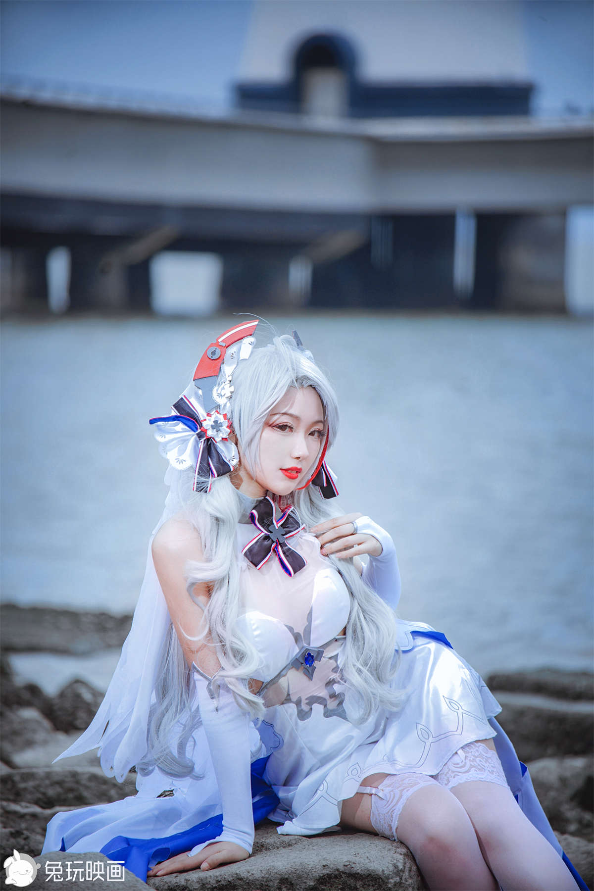 图片[2]-兔玩映画 C22.001 碧蓝-欧根花嫁-日更街拍