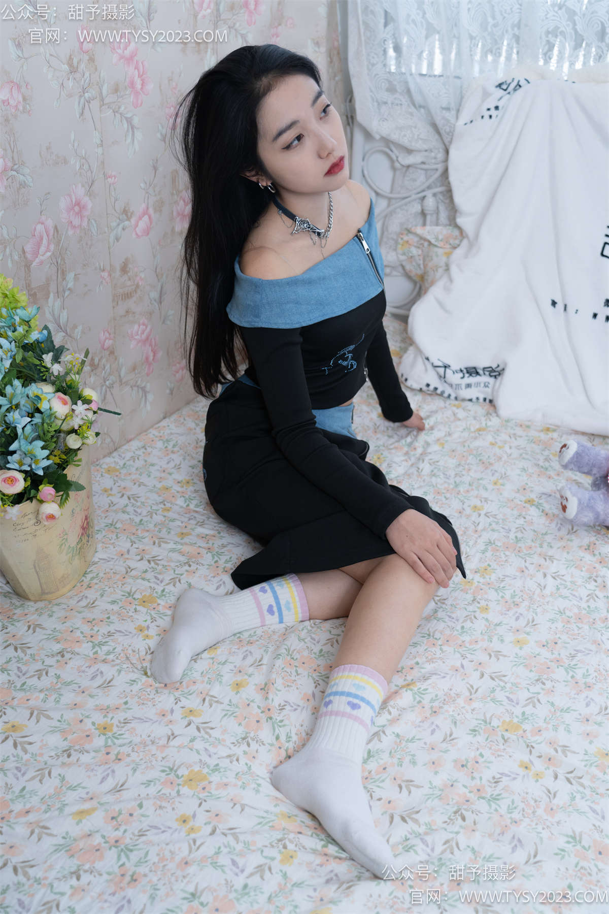 甜予摄影055期：筱筱-板鞋、白棉袜、裸足 完整版-日更街拍