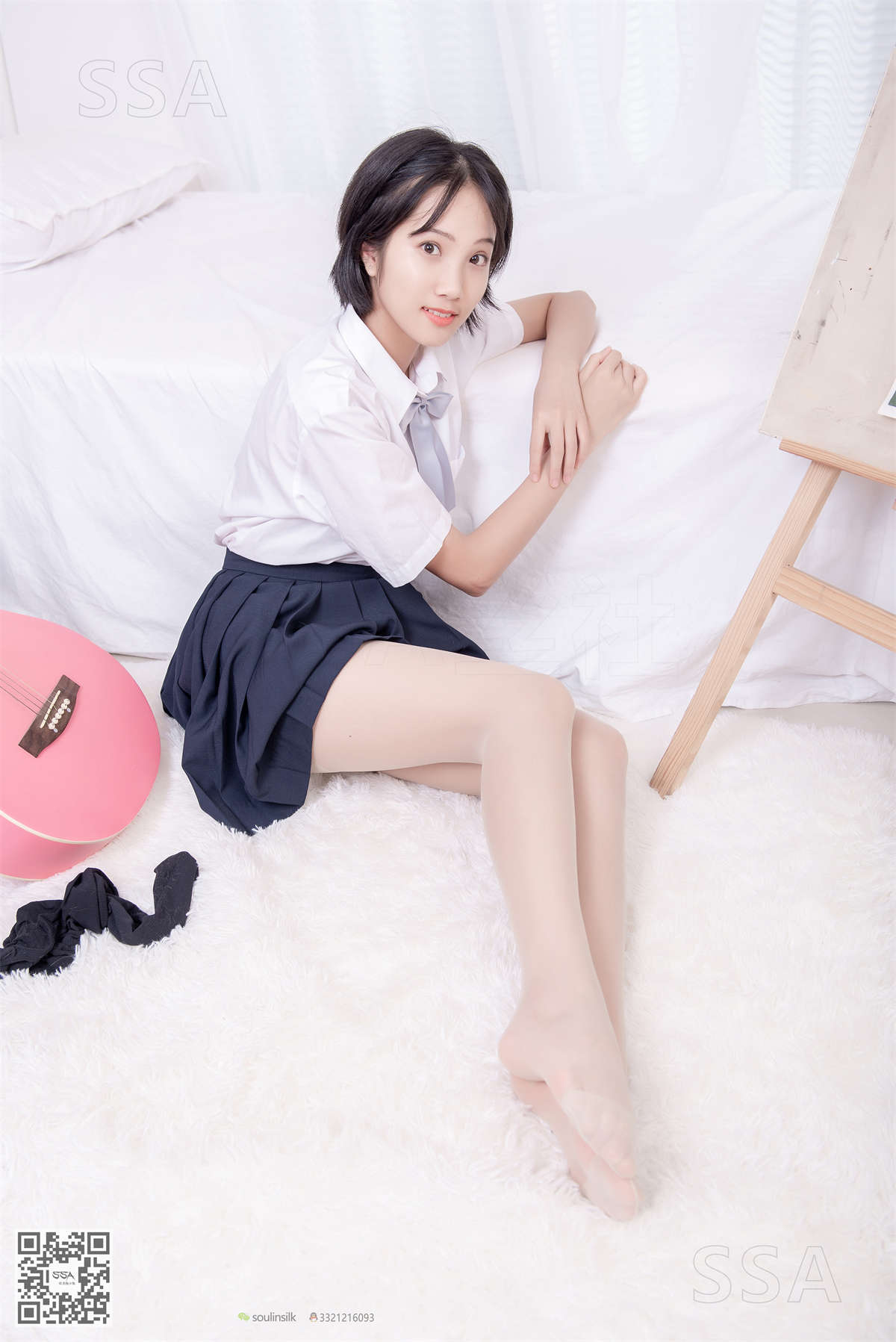 SSA丝社 NO.181 小佩 酒窝少女JK制服肉丝黑袜穿搭示范-日更街拍