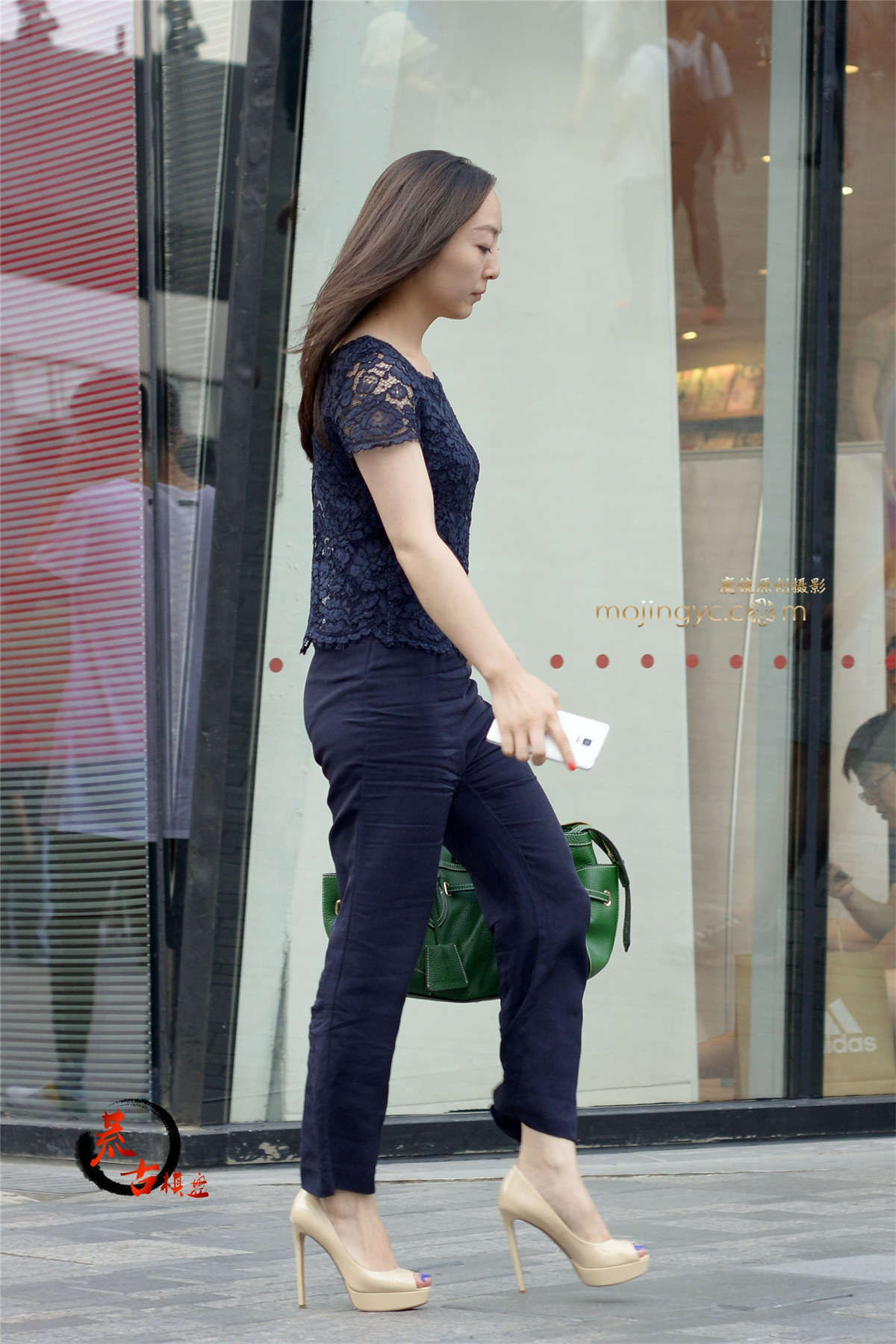 8-7 鱼嘴高跟鞋-日更街拍