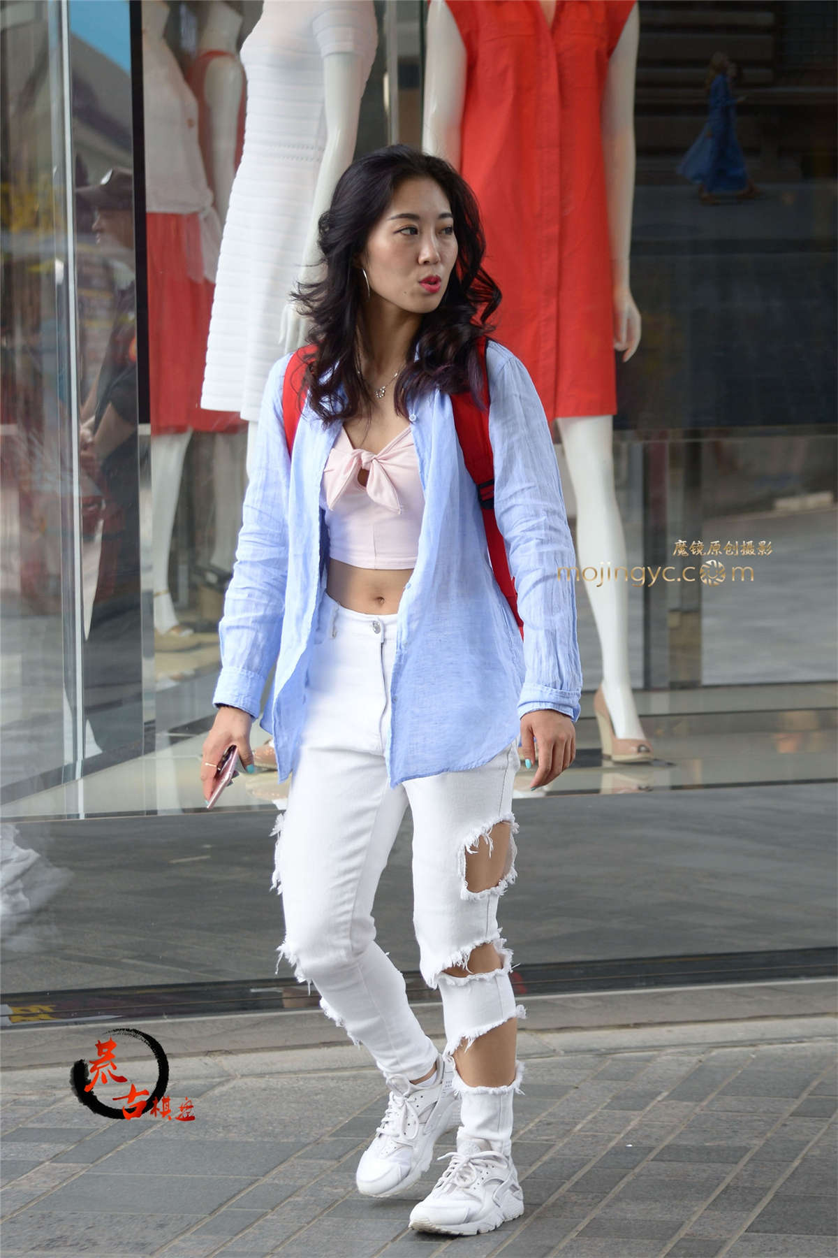 图片[2]-8-8 破牛仔，露脐装-日更街拍