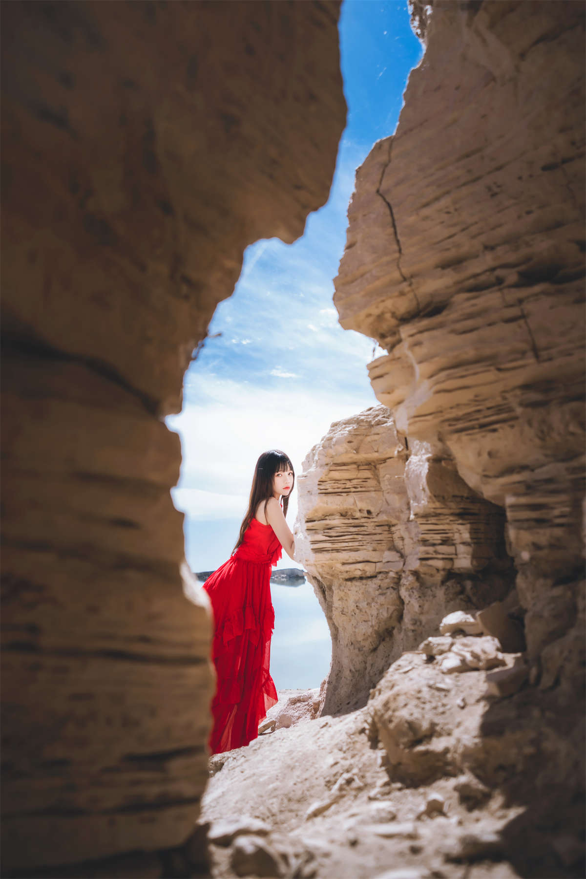 图片[2]-喵糖映画 VOL.372 海边红裙-日更街拍