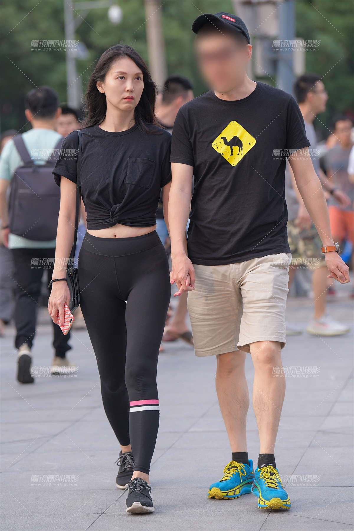 【街拍之魂赛帖】性感紧身黑裤-日更街拍